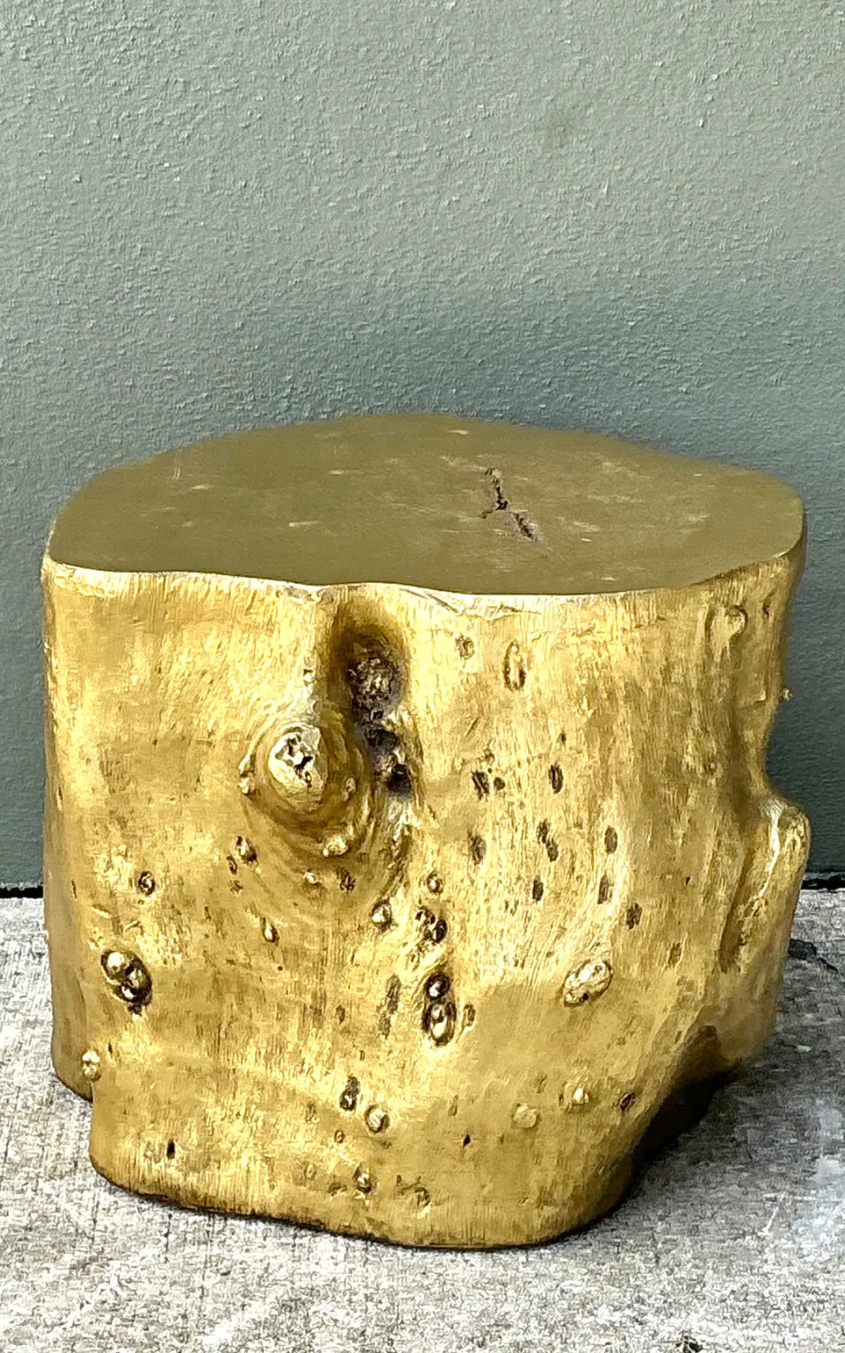 Vintage Gold Tree Trunk Side Table — additional photo 7