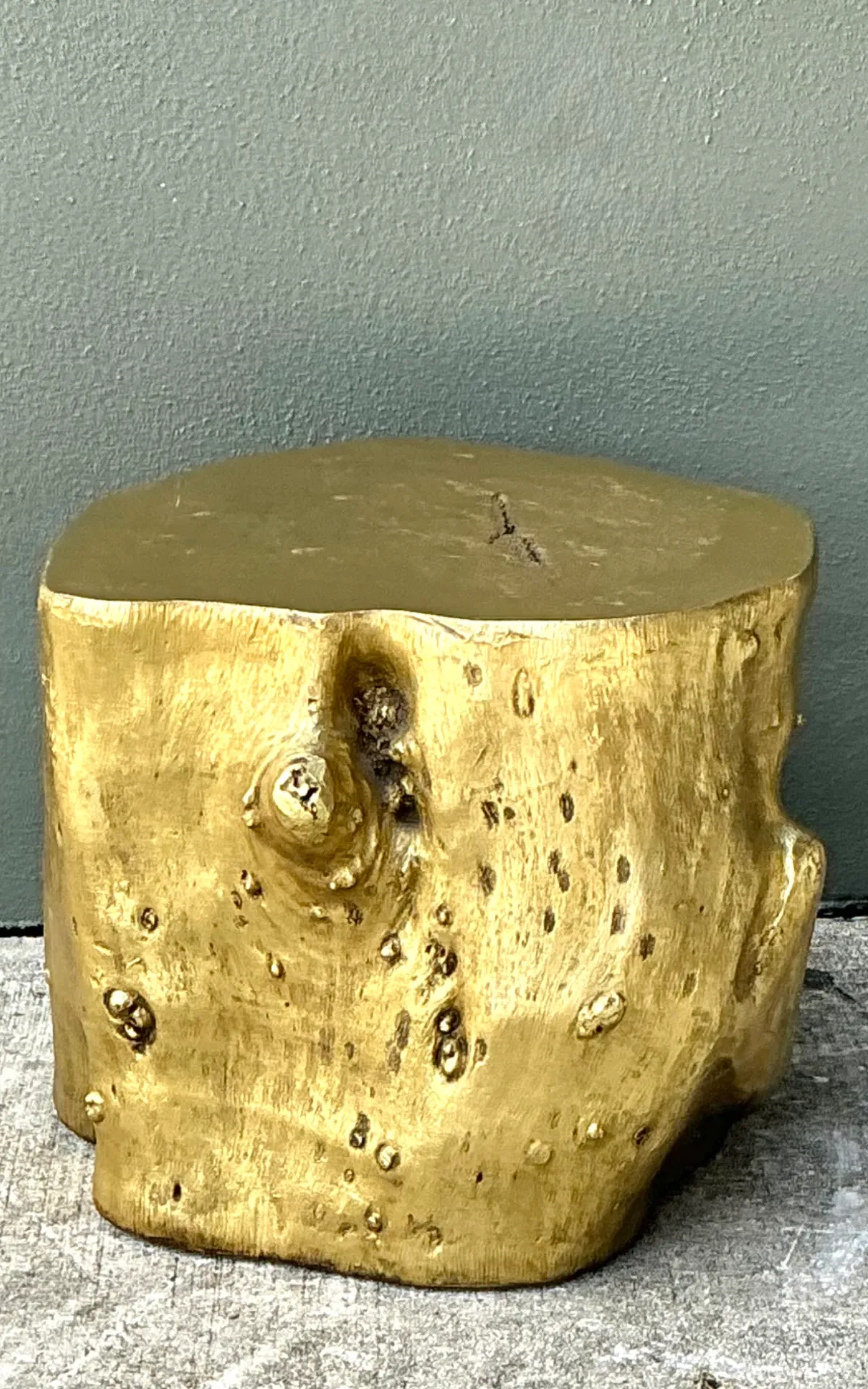 Vintage Gold Tree Trunk Side Table — additional photo 3