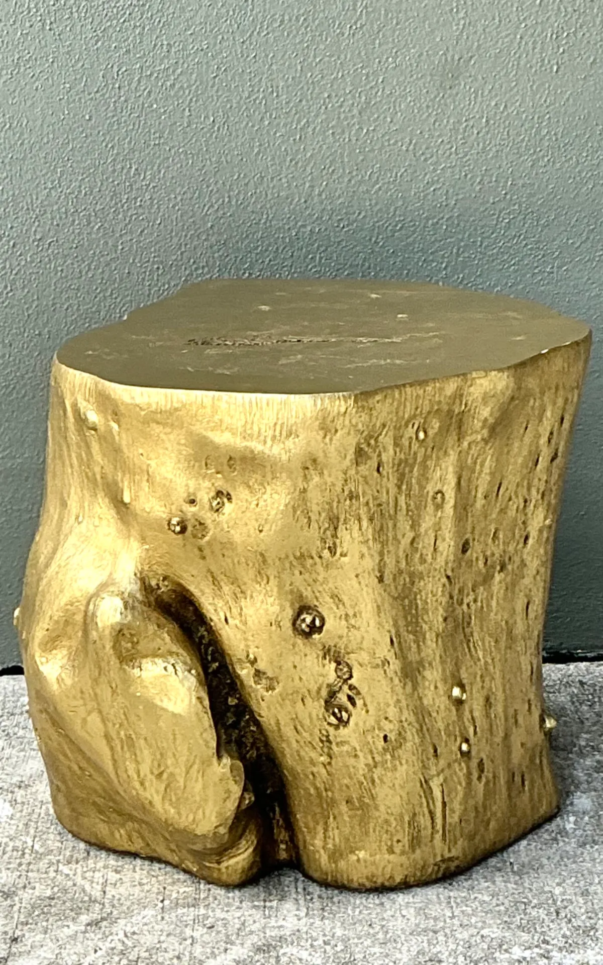 Vintage Gold Tree Trunk Side Table — additional photo 2