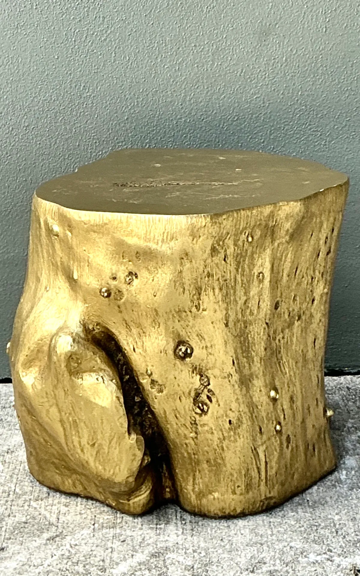 Vintage Gold Tree Trunk Side Table — additional photo 5