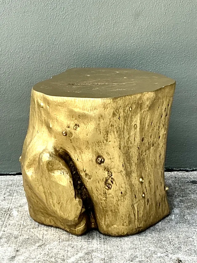 Vintage Gold Tree Trunk Side Table — additional photo 5