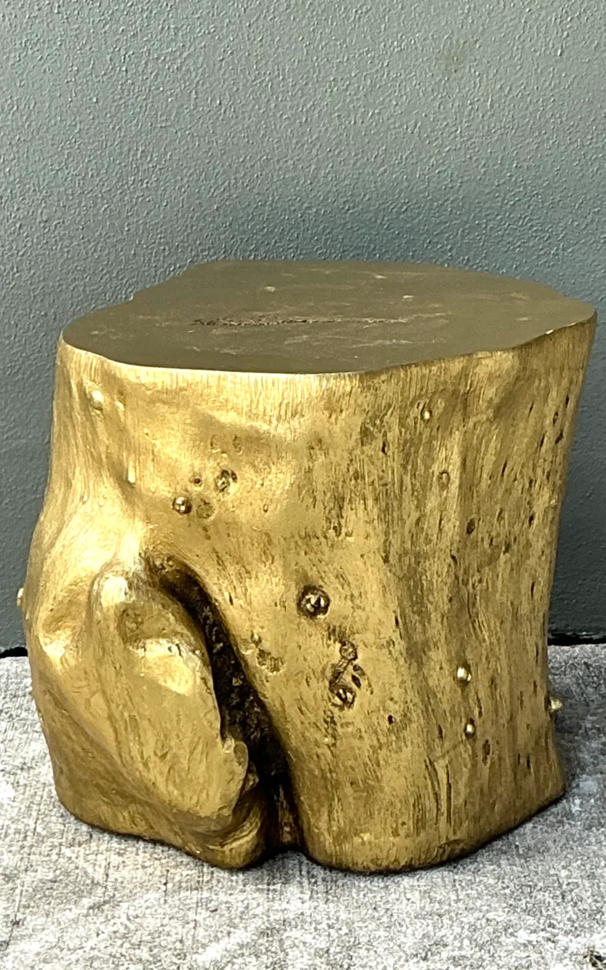 Vintage Gold Tree Trunk Side Table — additional photo 8