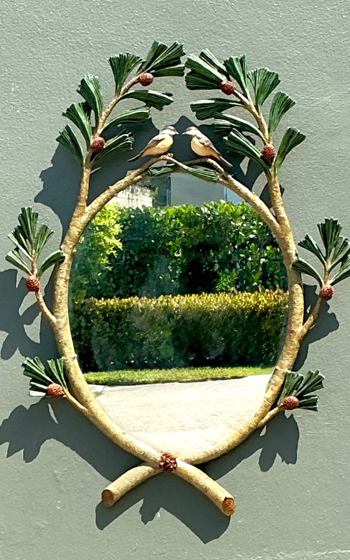 Vintage Carvers Guild “Chickadees In Pine Bough” Mirror — additional photo 4