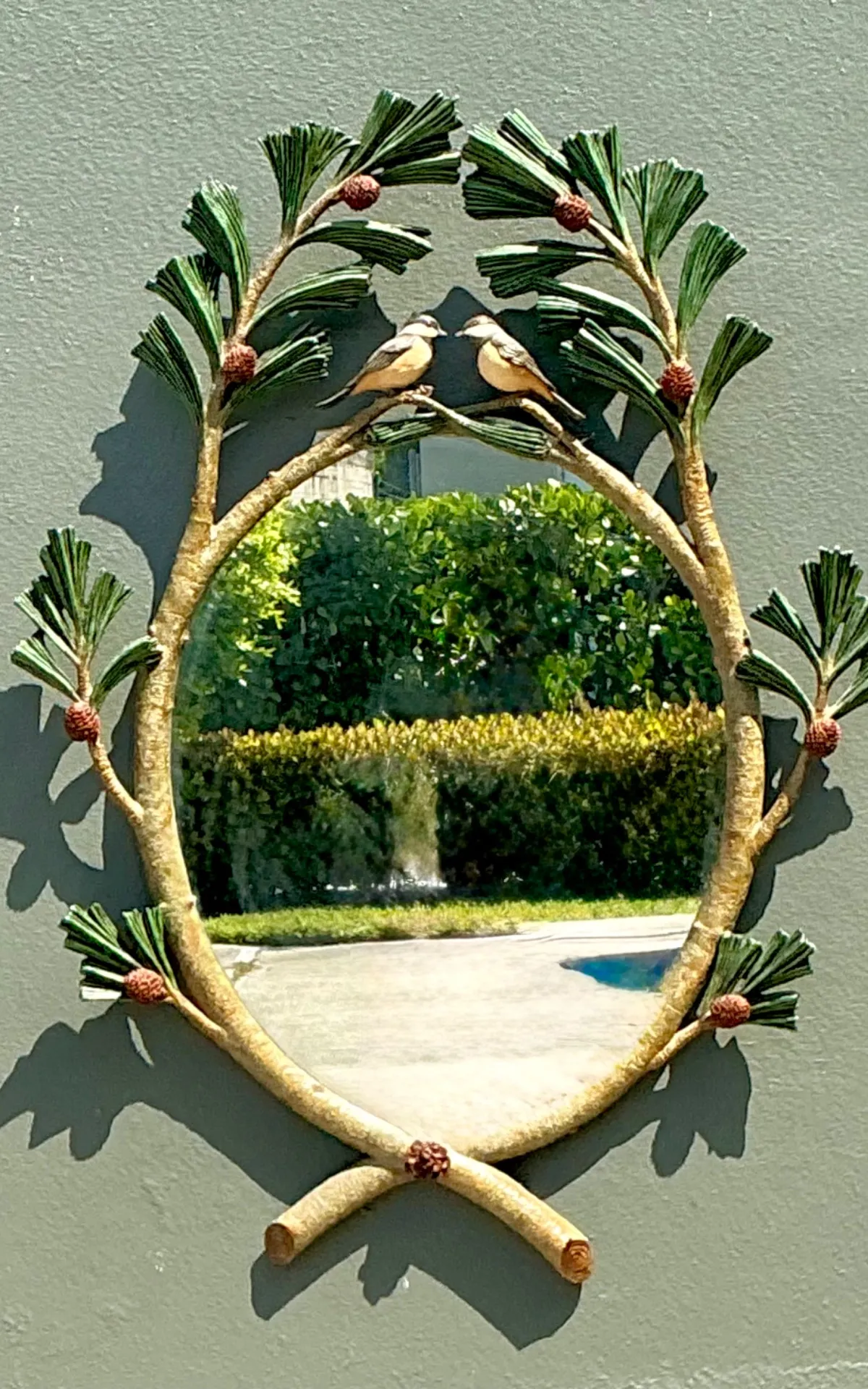 Vintage Carvers Guild “Chickadees In Pine Bough” Mirror — additional photo 6