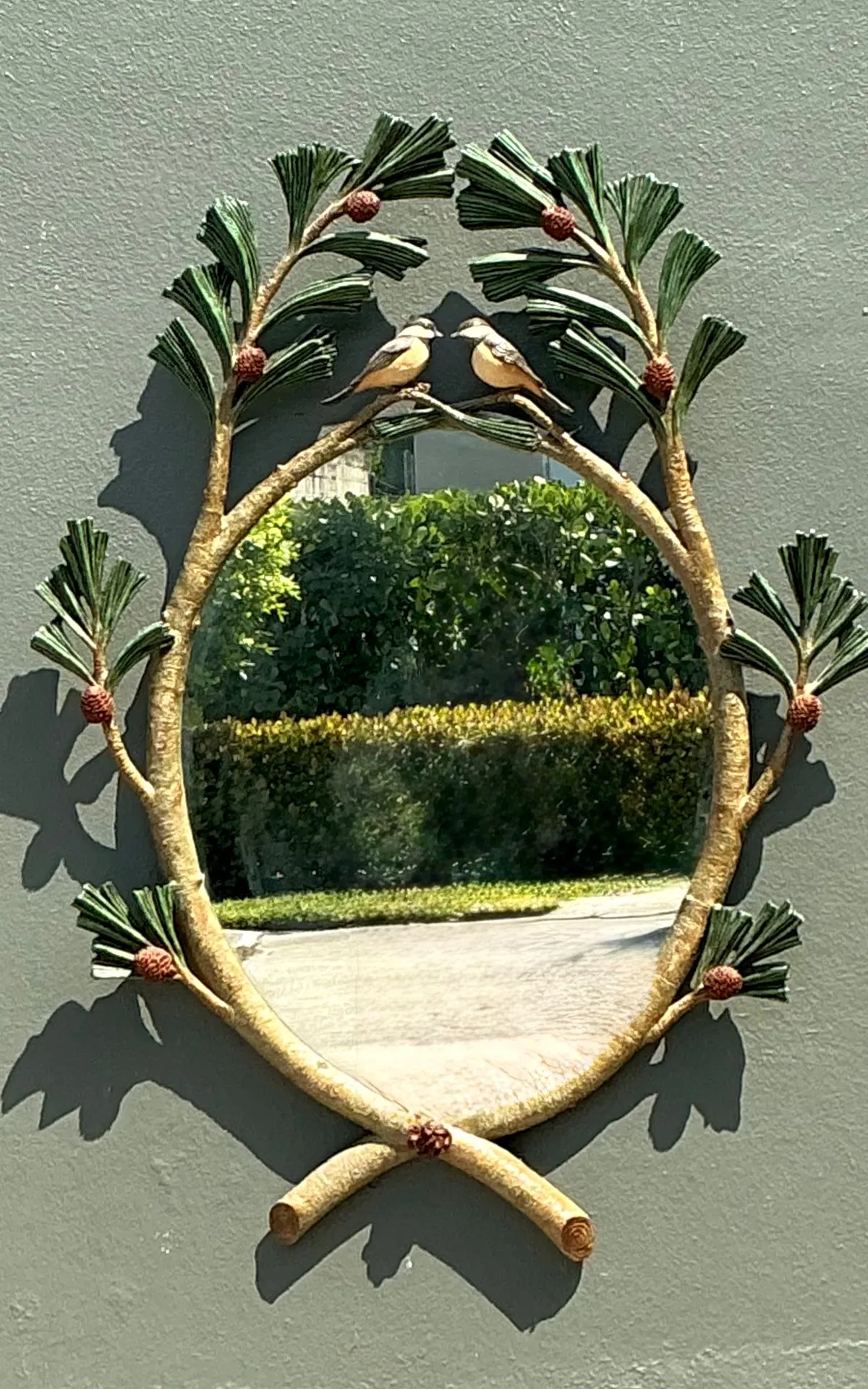 Vintage Carvers Guild “Chickadees In Pine Bough” Mirror — additional photo 8