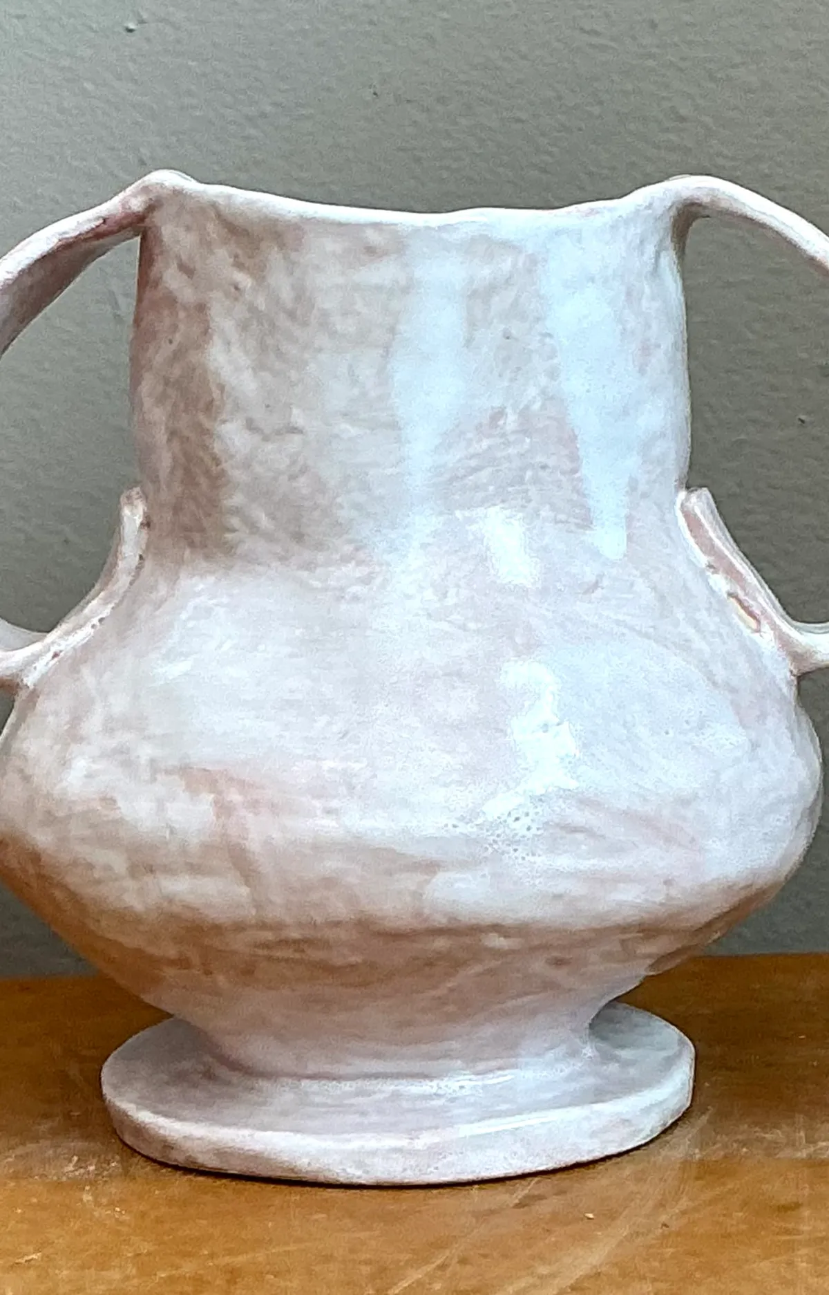 Vintage Ceramic Biomorphic Double Handle Vase — additional photo 8