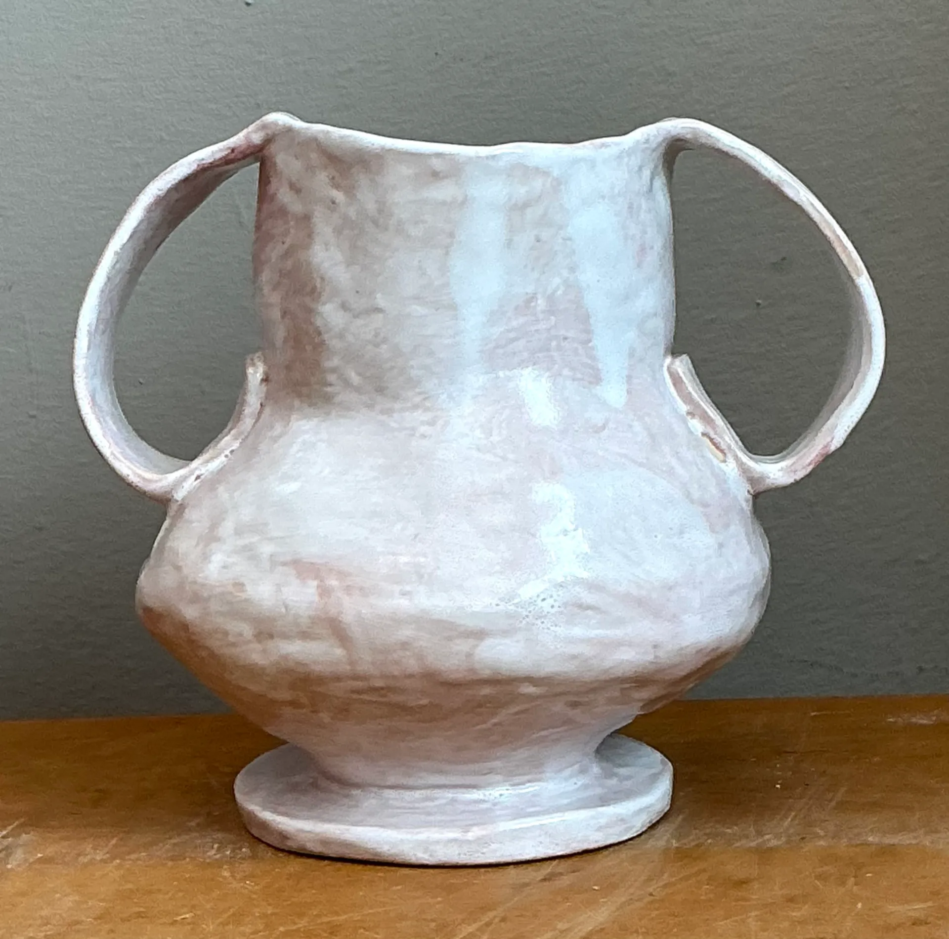Vintage Ceramic Biomorphic Double Handle Vase — additional photo 6