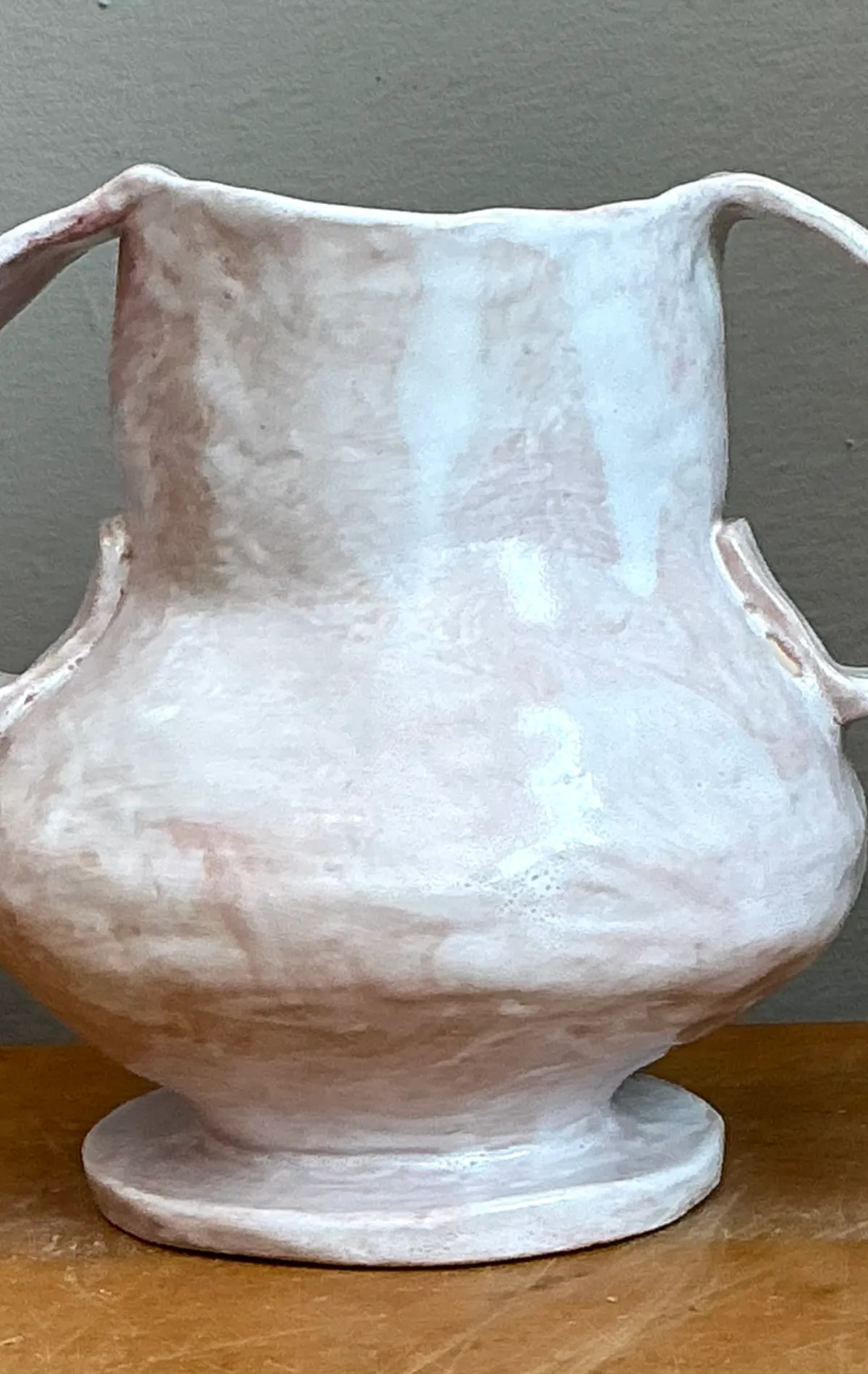 Vintage Ceramic Biomorphic Double Handle Vase — additional photo 6