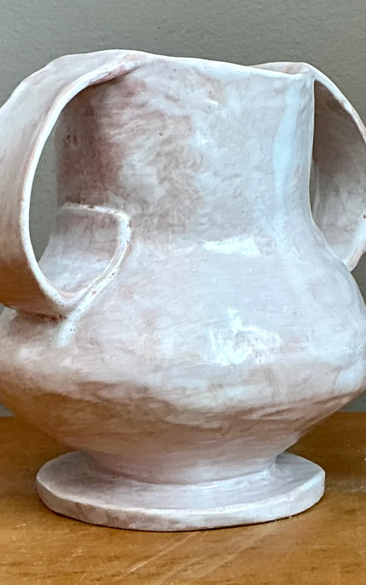 Vintage Ceramic Biomorphic Double Handle Vase — additional photo 4