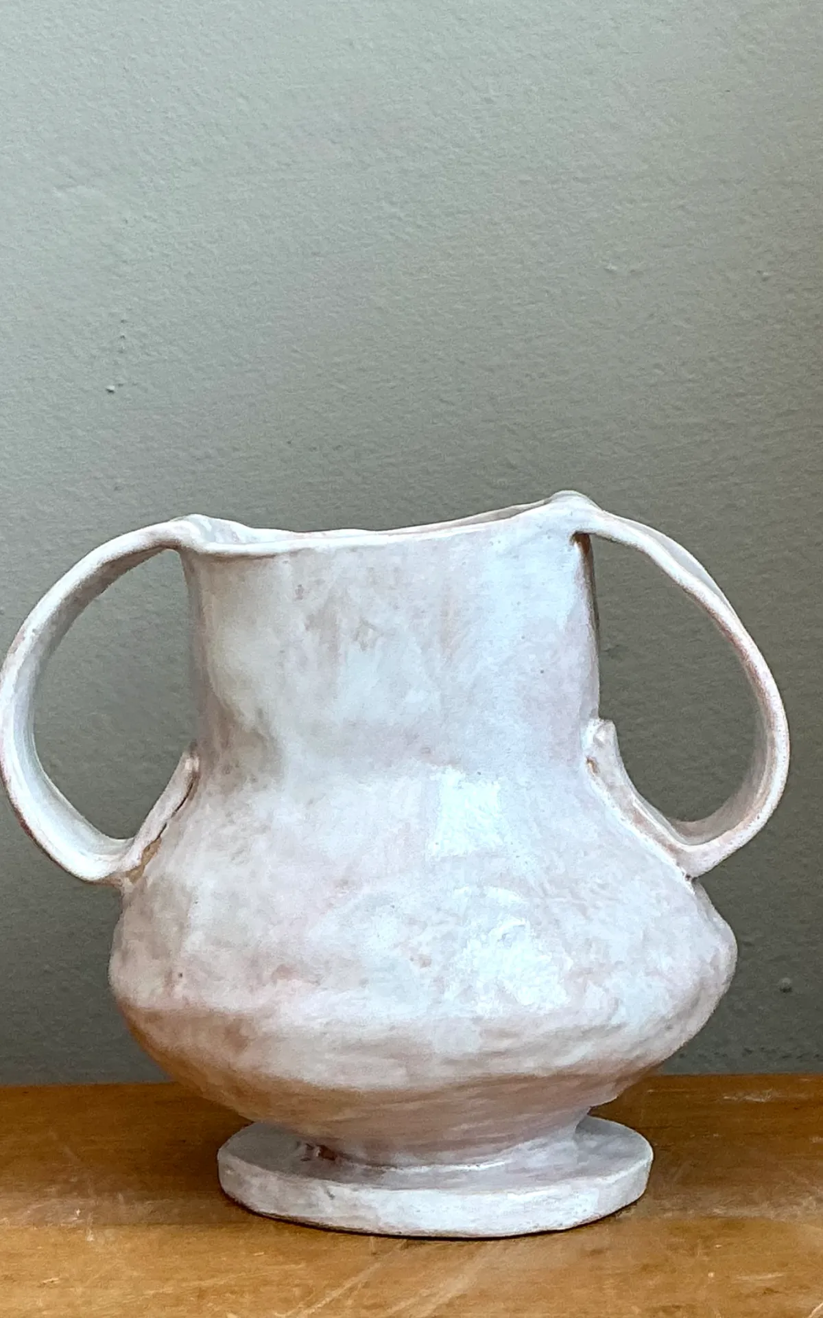 Vintage Ceramic Biomorphic Double Handle Vase