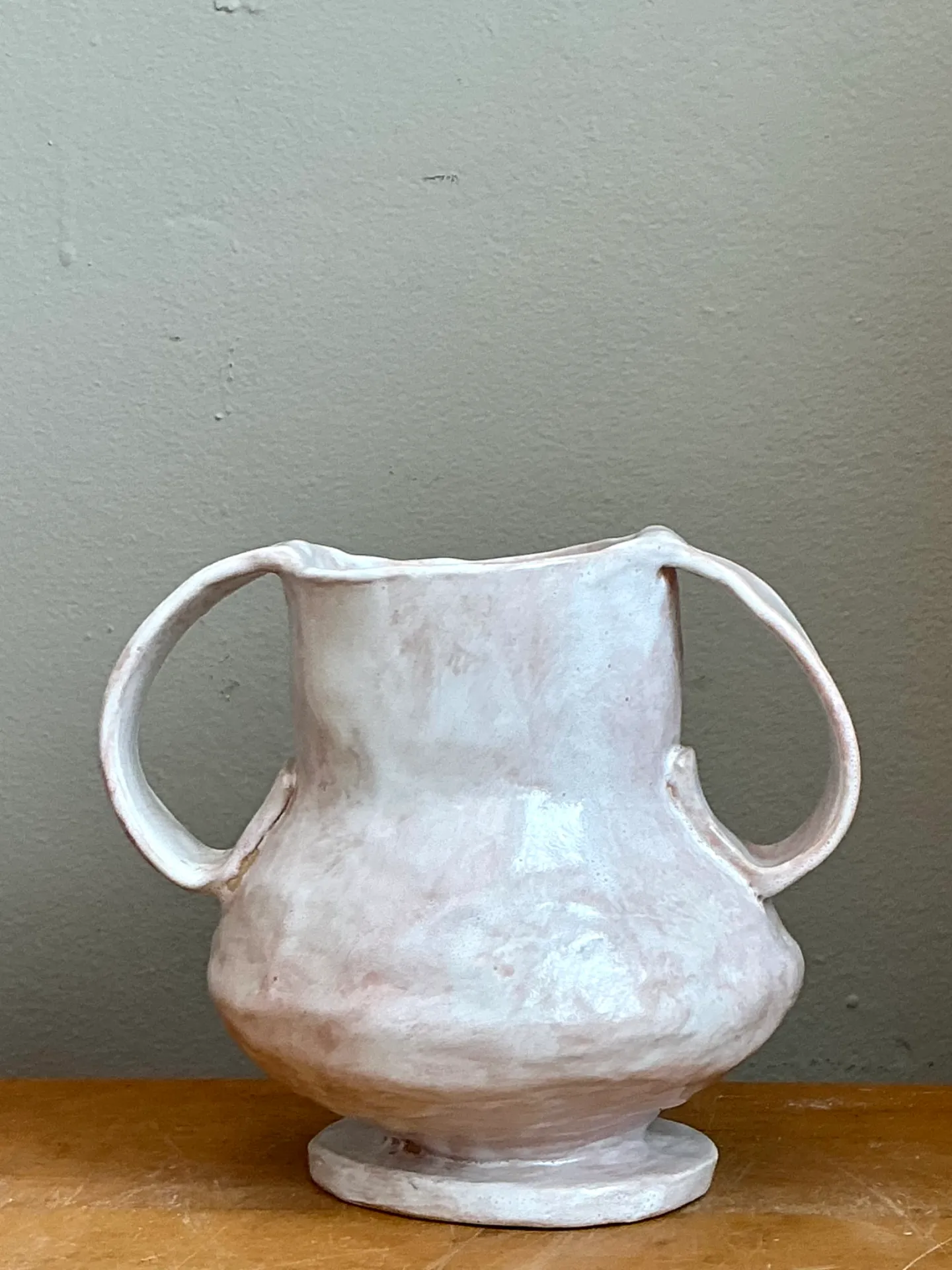Vintage Ceramic Biomorphic Double Handle Vase — additional photo 7