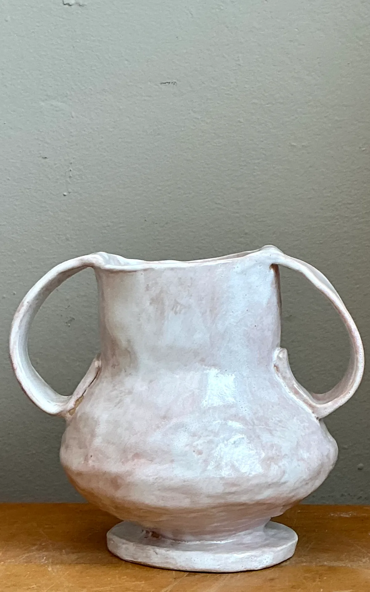 Vintage Ceramic Biomorphic Double Handle Vase — additional photo 7