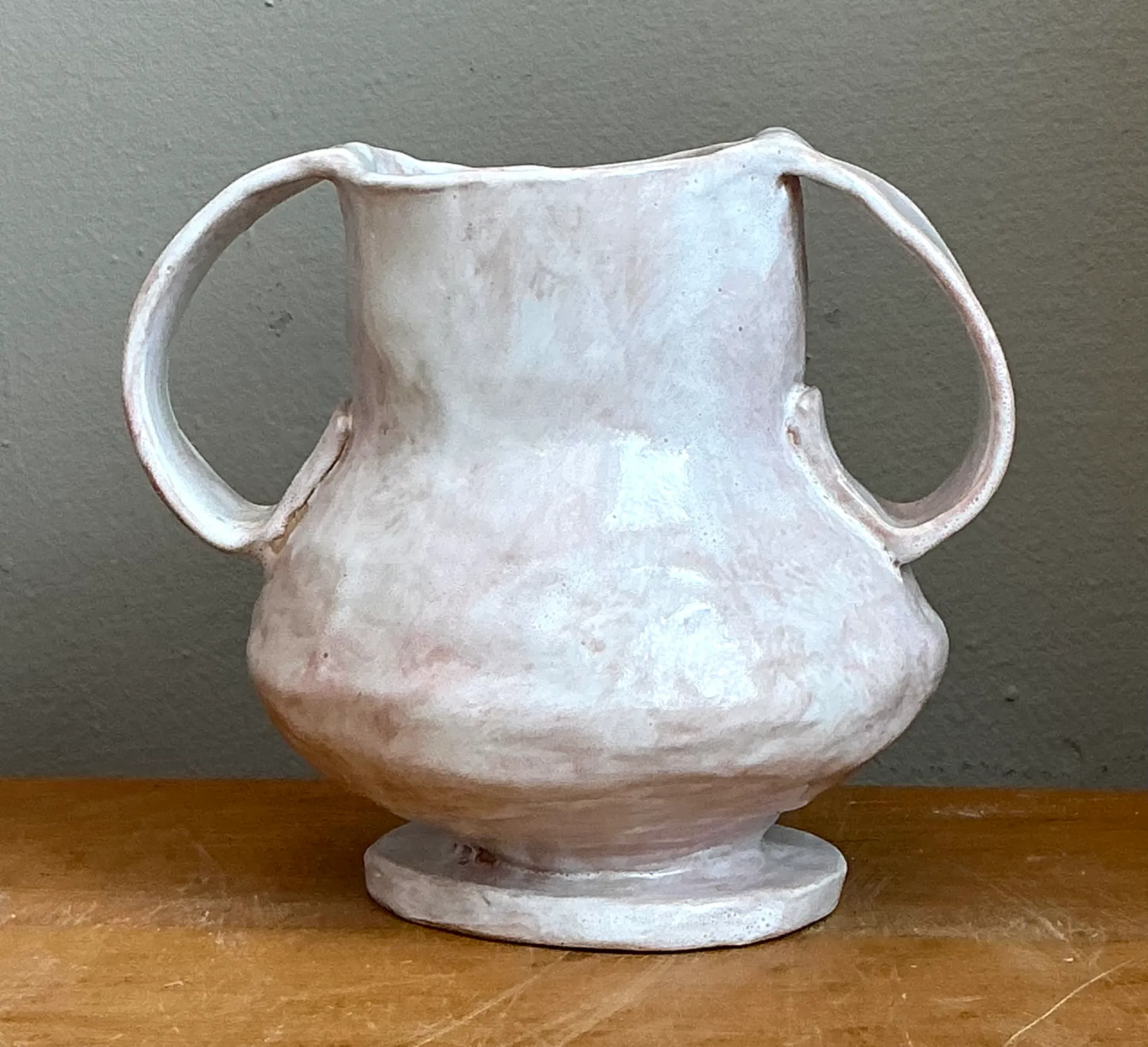 Vintage Ceramic Biomorphic Double Handle Vase — additional photo 5