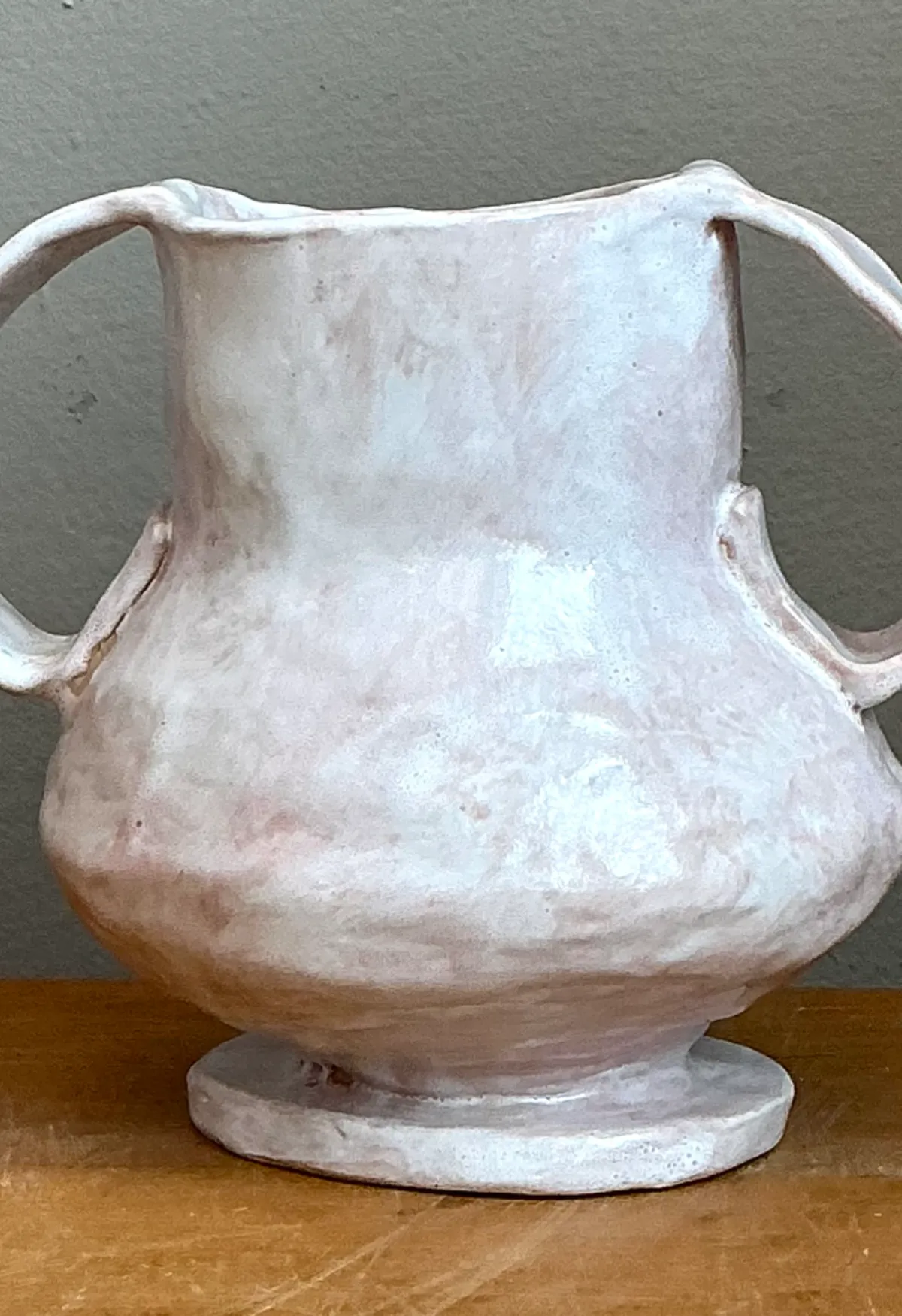 Vintage Ceramic Biomorphic Double Handle Vase — additional photo 5
