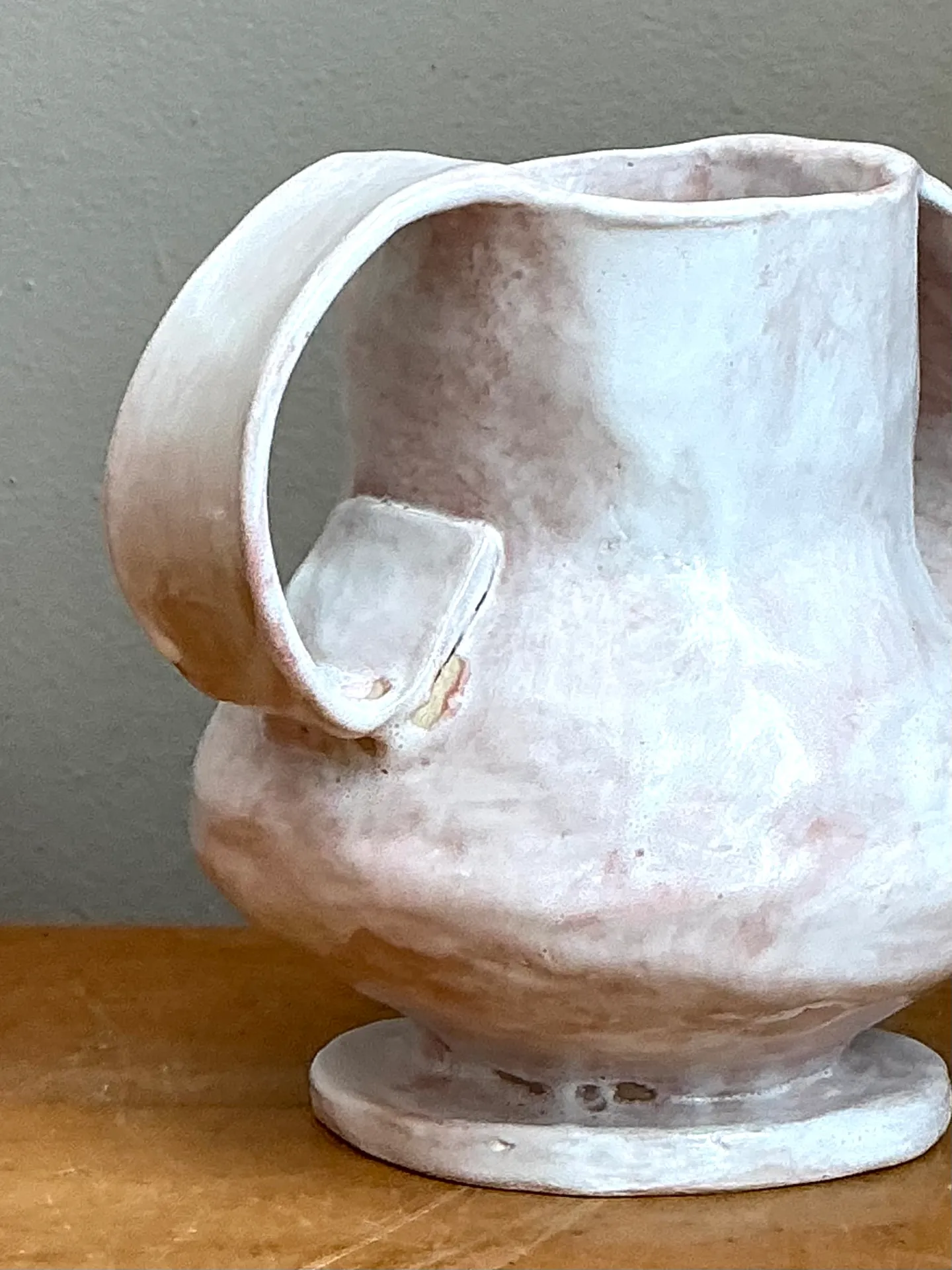 Vintage Ceramic Biomorphic Double Handle Vase — additional photo 3