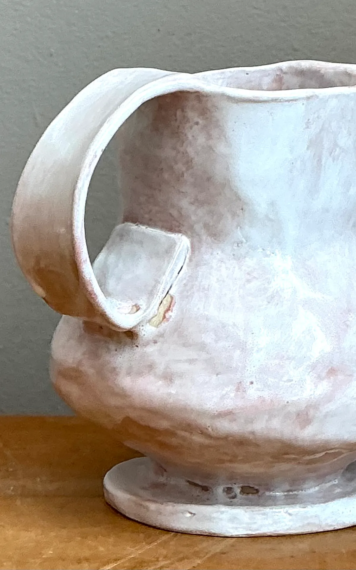 Vintage Ceramic Biomorphic Double Handle Vase — additional photo 3