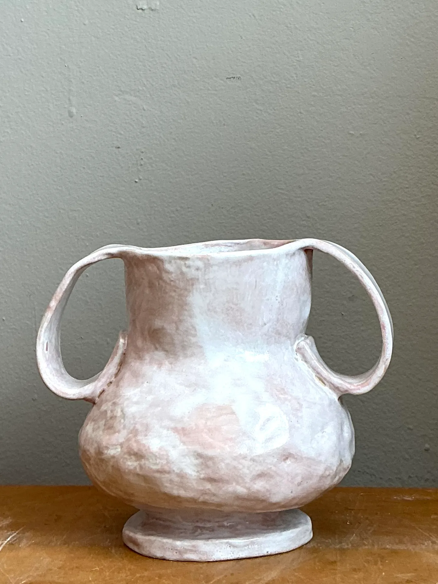 Vintage Biomorphic Ceramic Double Handle Vase — additional photo 3