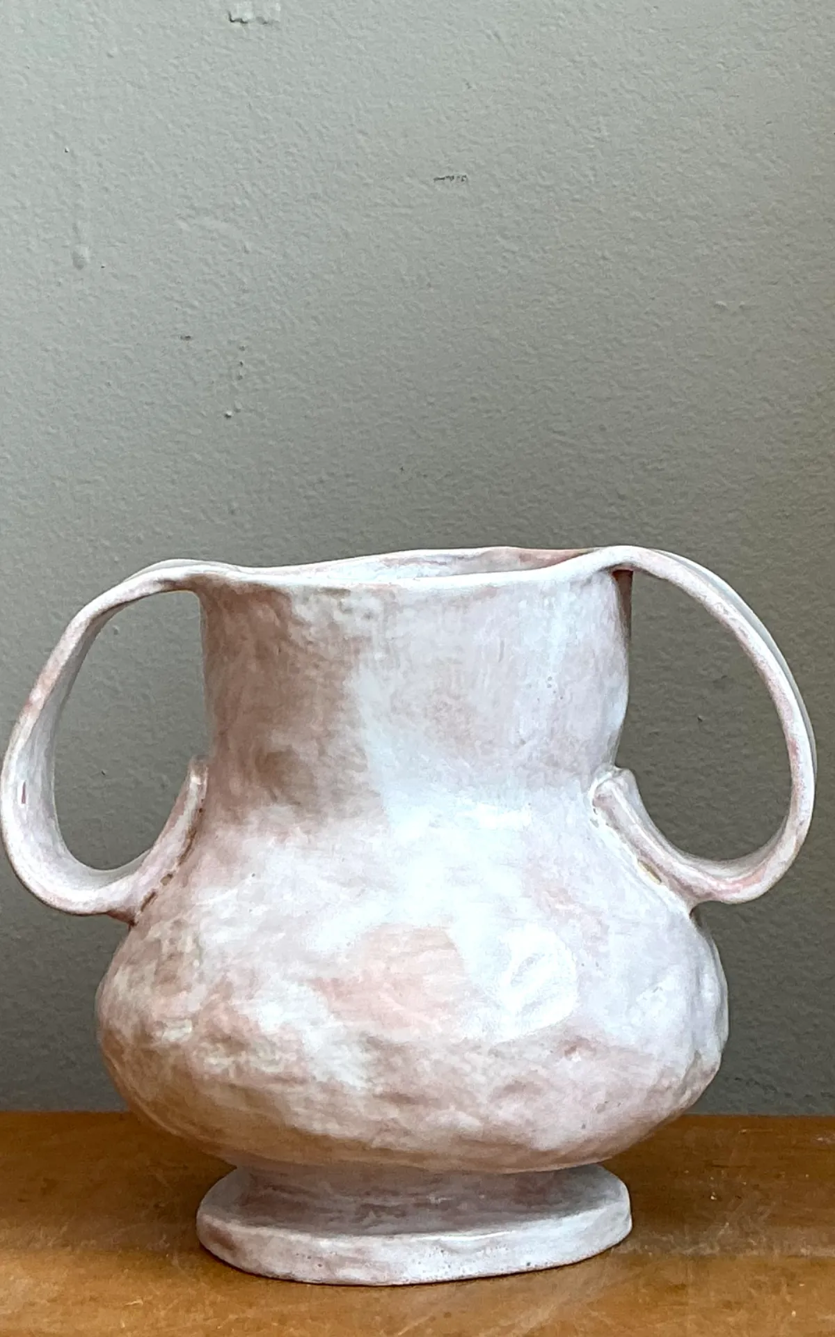 Vintage Biomorphic Ceramic Double Handle Vase — additional photo 3