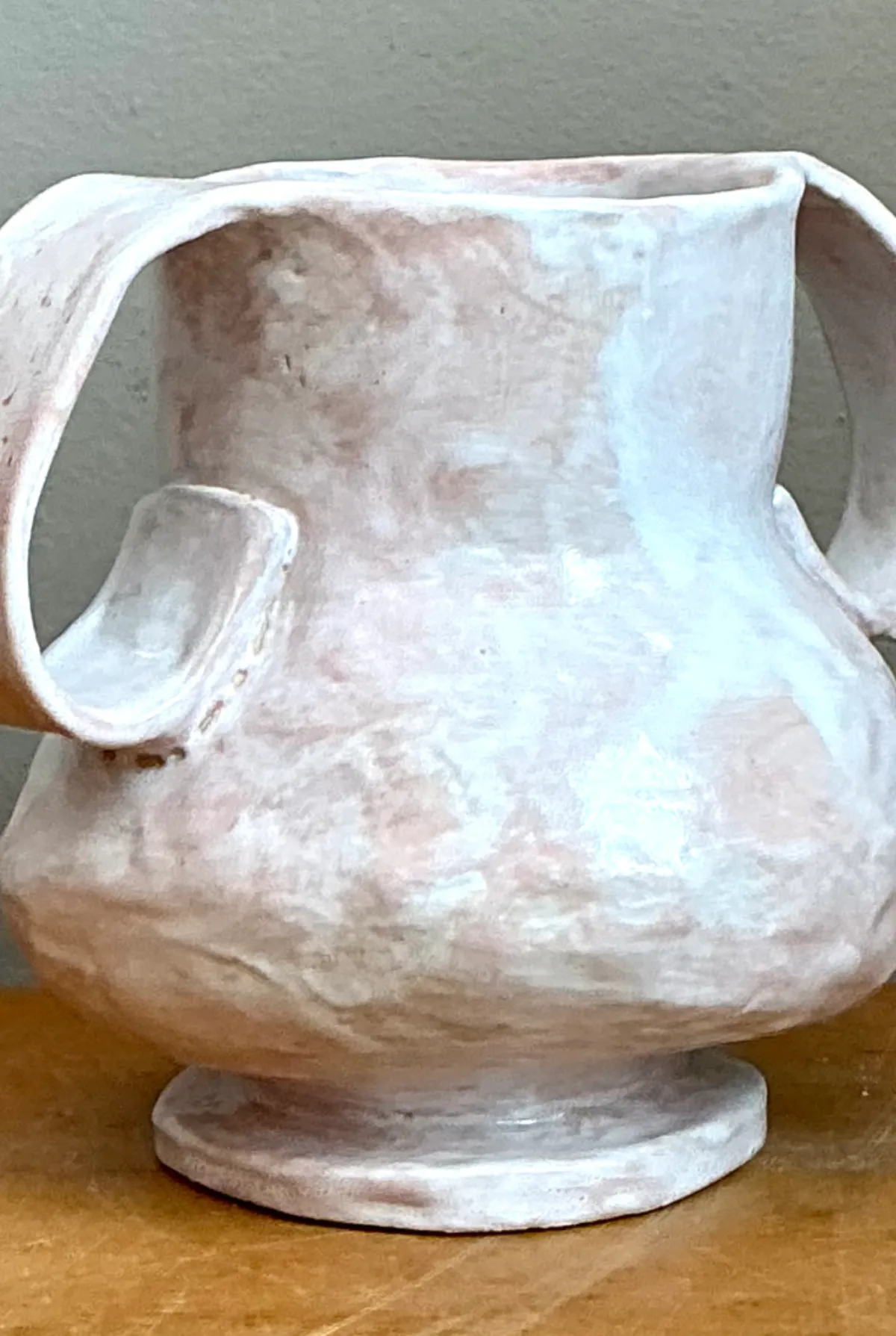 Vintage Biomorphic Ceramic Double Handle Vase — additional photo 7