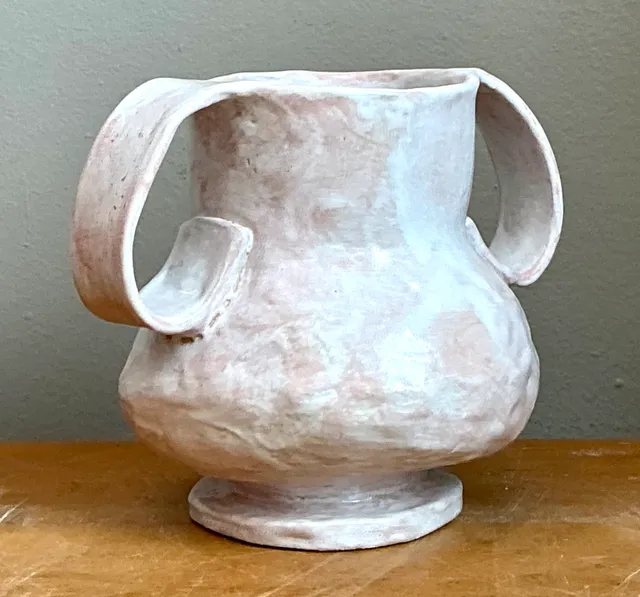 Vintage Biomorphic Ceramic Double Handle Vase — additional photo 7