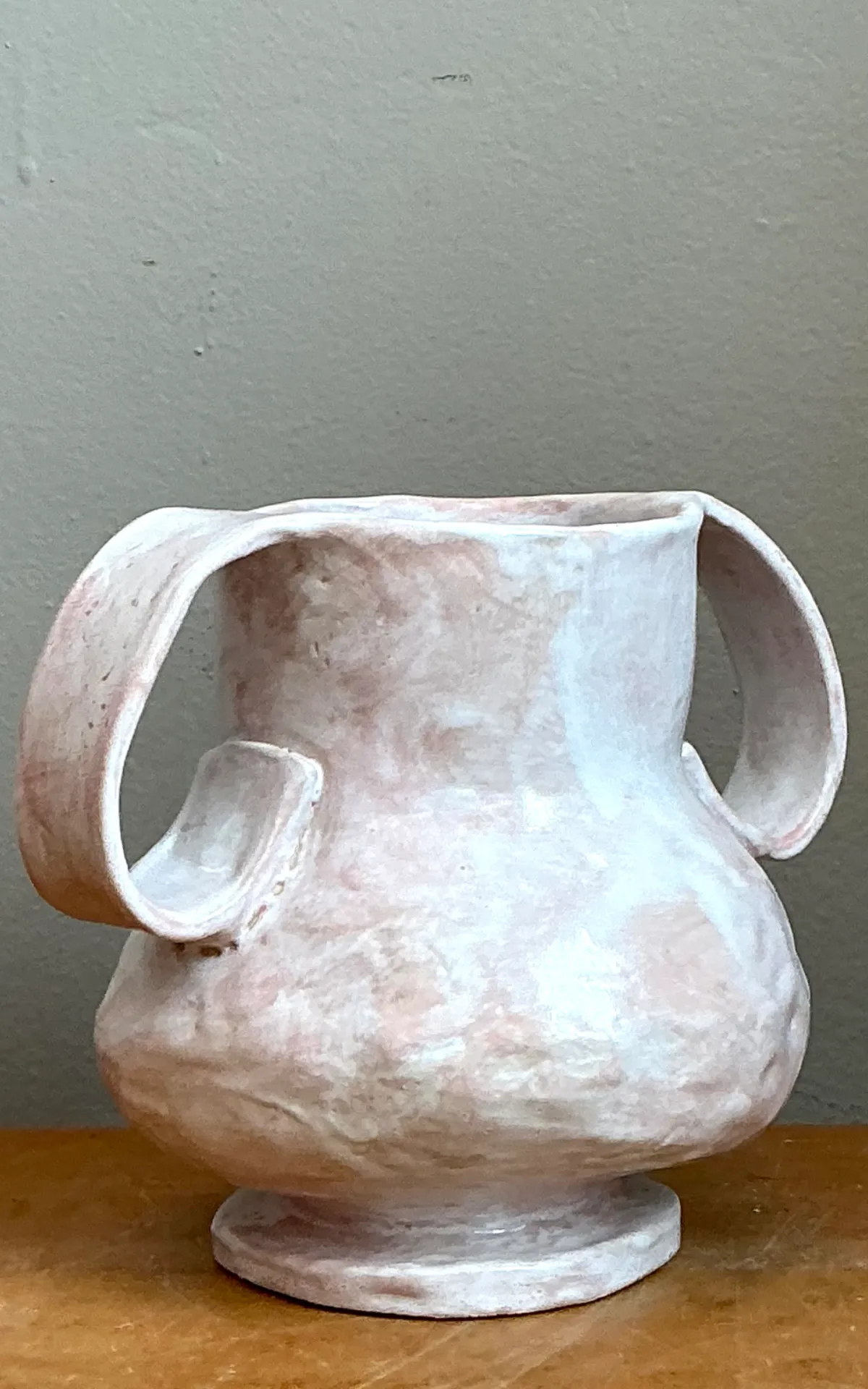 Vintage Biomorphic Ceramic Double Handle Vase — additional photo 6