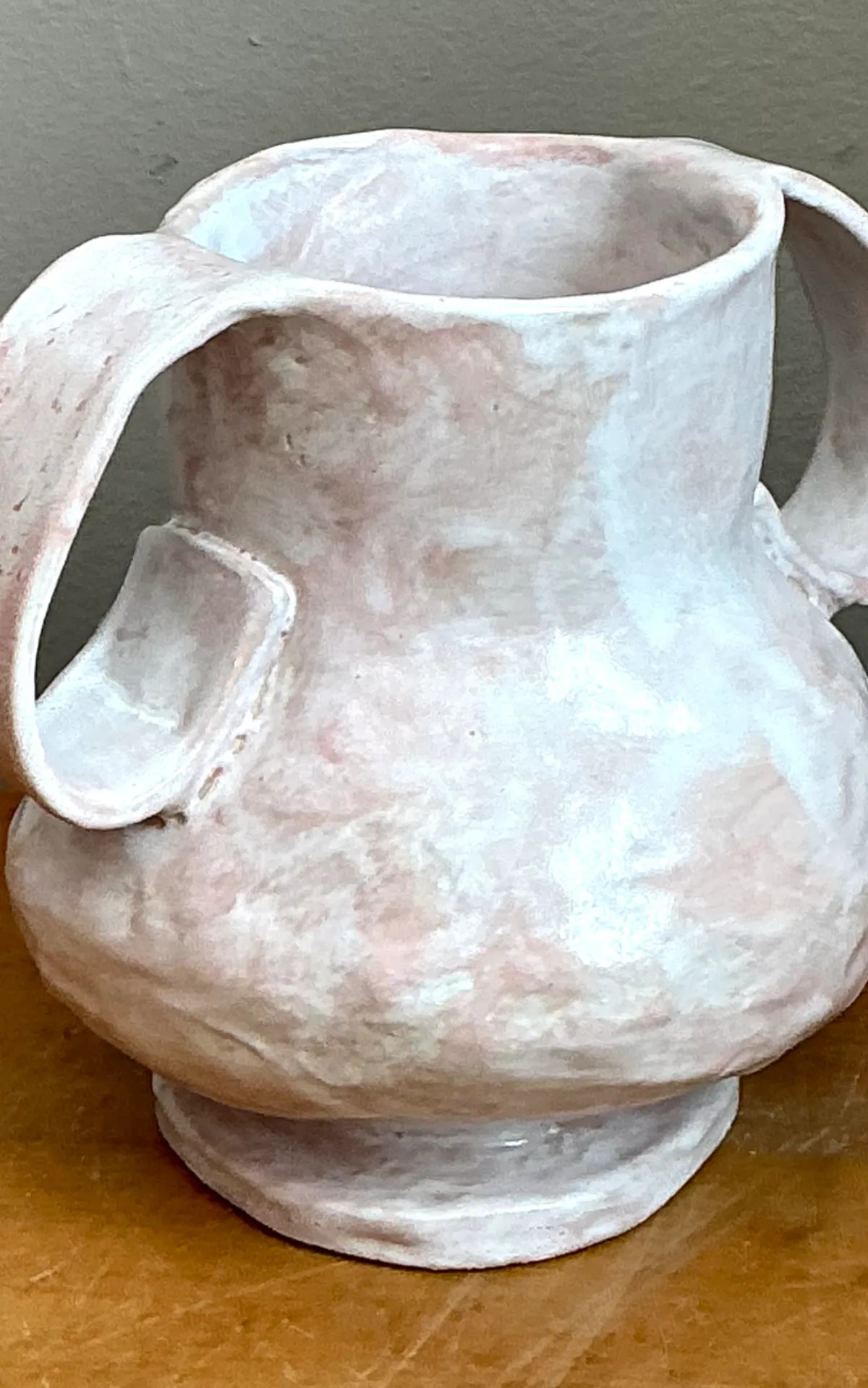 Vintage Biomorphic Ceramic Double Handle Vase — additional photo 2