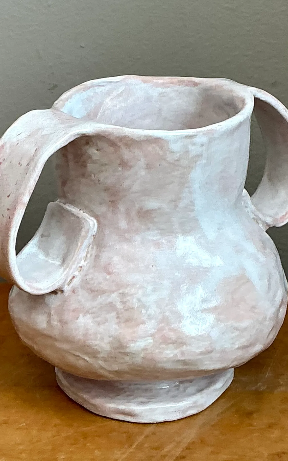 Vintage Biomorphic Ceramic Double Handle Vase — additional photo 4
