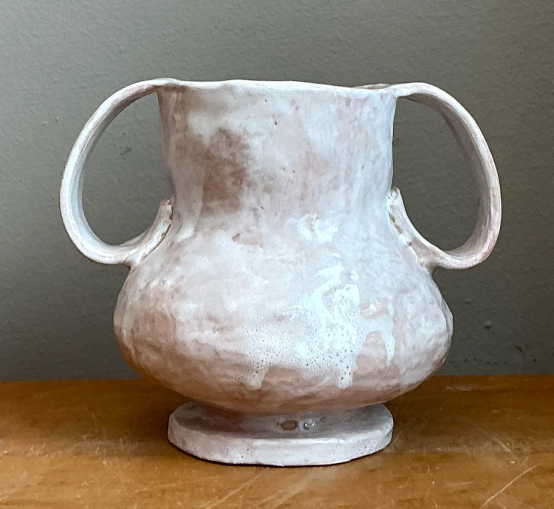 Vintage Biomorphic Ceramic Double Handle Vase — additional photo 5