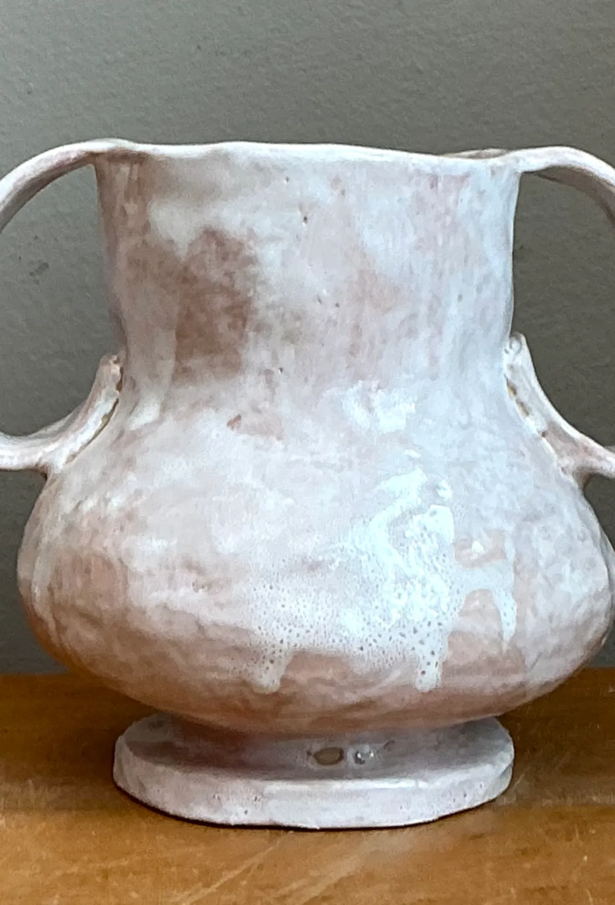Vintage Biomorphic Ceramic Double Handle Vase — additional photo 5