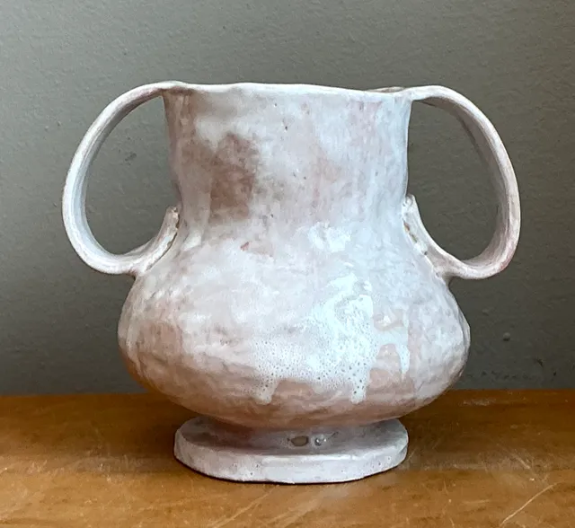 Vintage Biomorphic Ceramic Double Handle Vase — additional photo 5