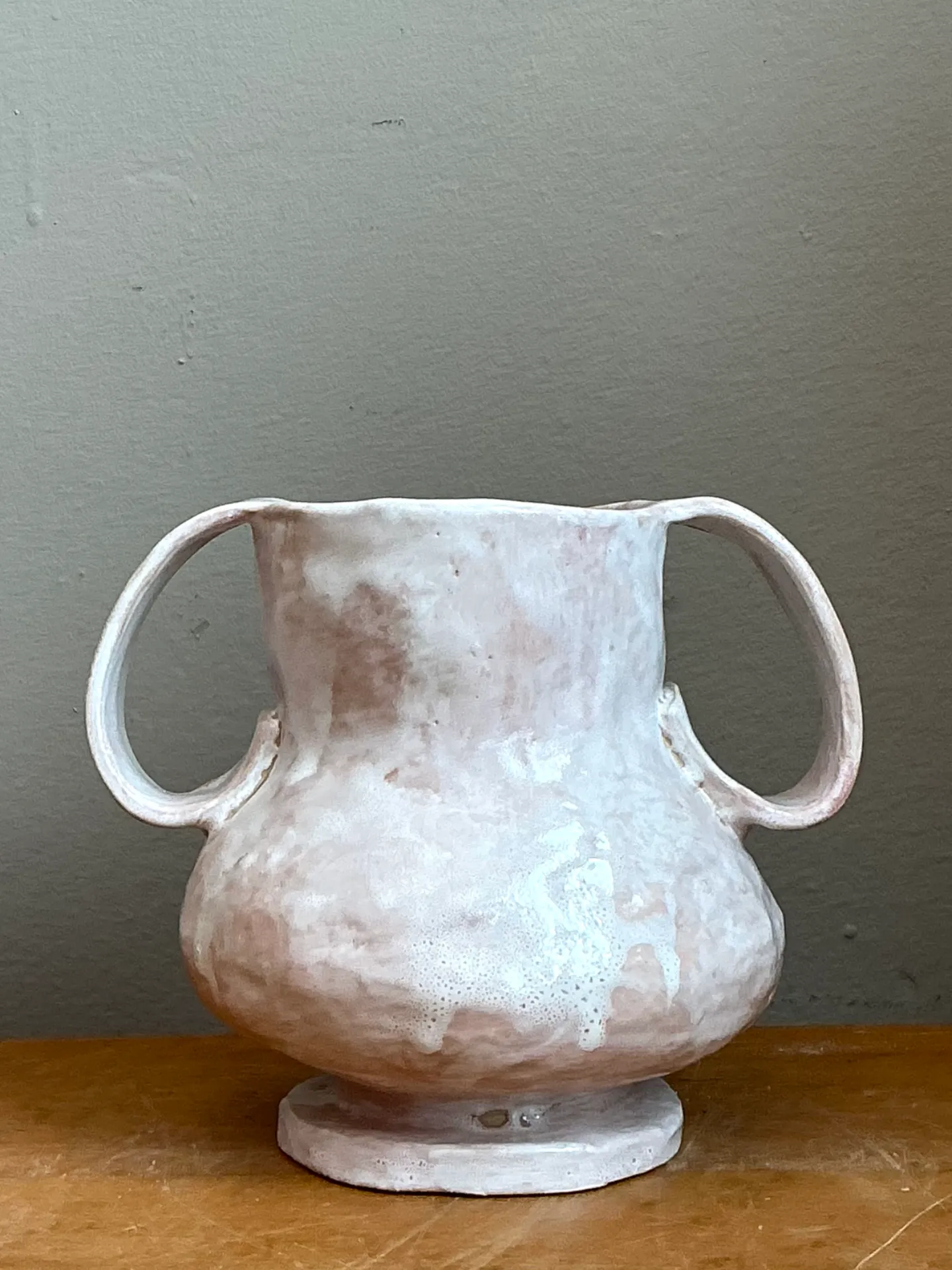 Vintage Biomorphic Ceramic Double Handle Vase — additional photo 8