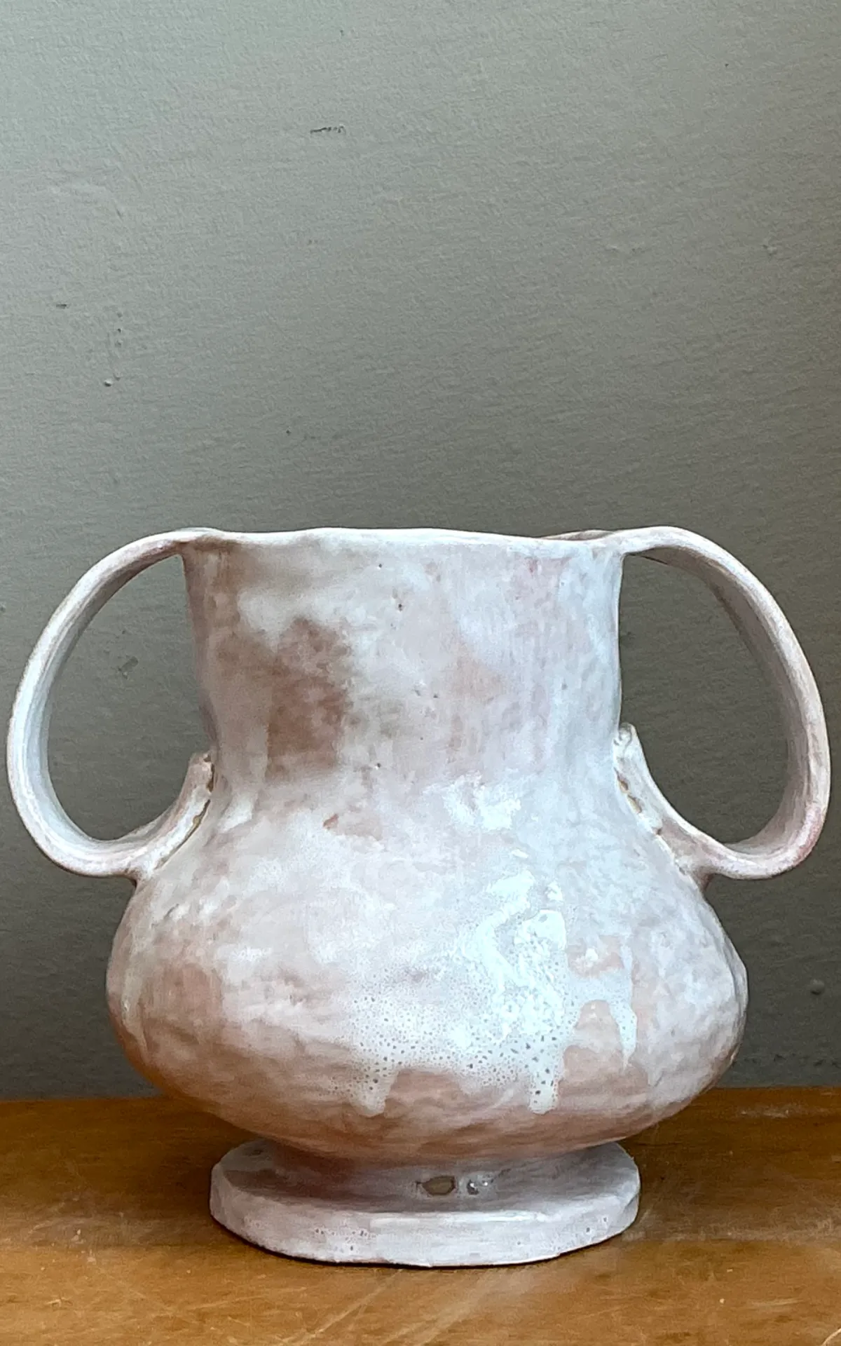 Vintage Biomorphic Ceramic Double Handle Vase — additional photo 8