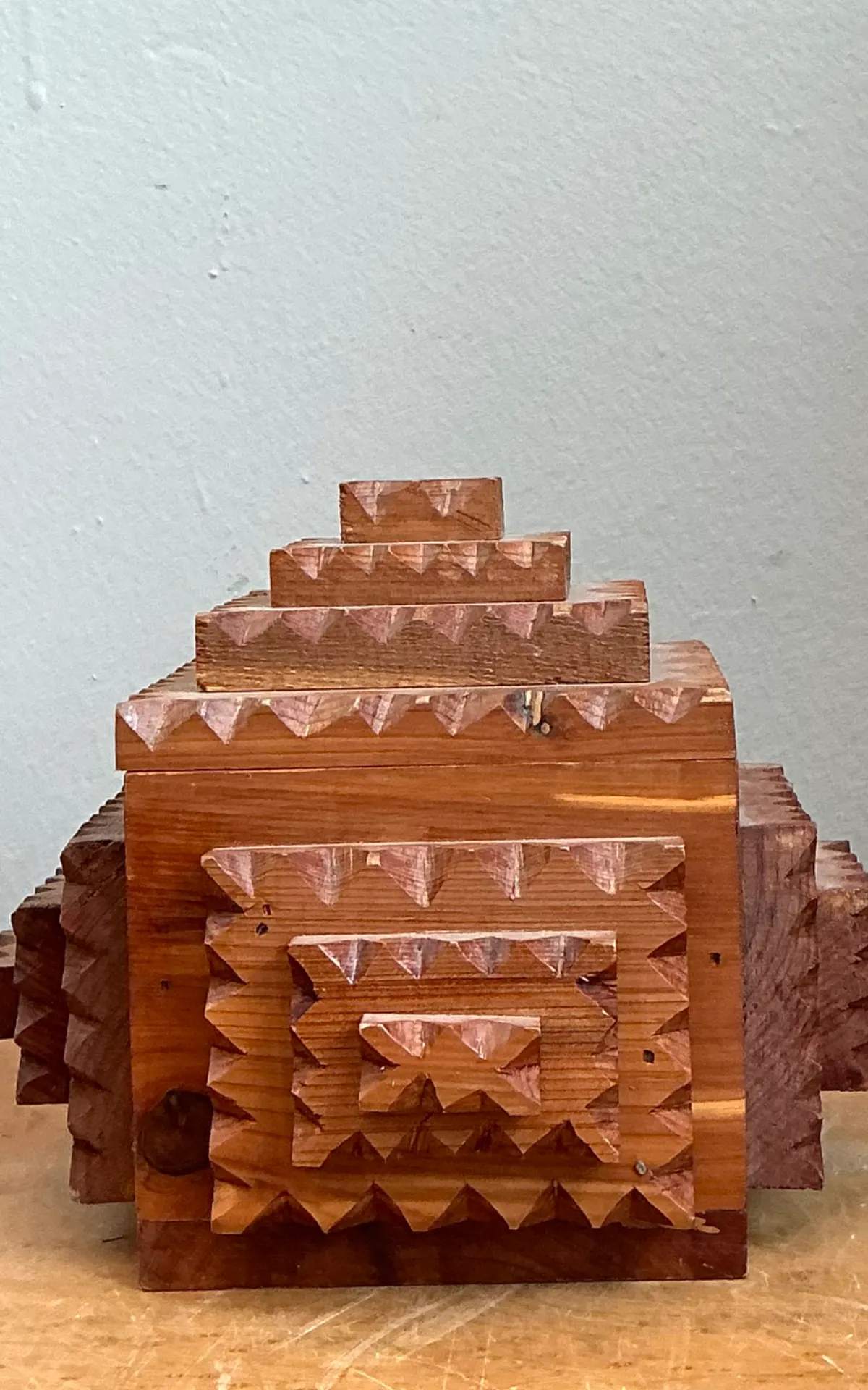 Vintage Carved Wood Tramp Art Box — additional photo 8
