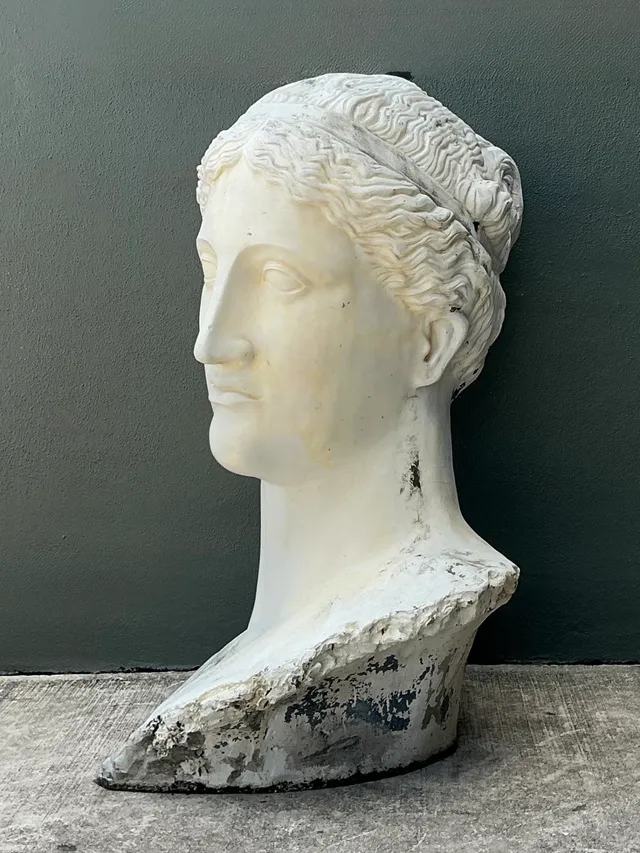 Vintage Monumental Fiberglass Roman Goddess Head Sculpture — additional photo 8