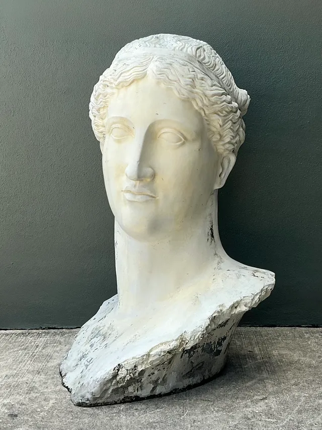 Vintage Monumental Fiberglass Roman Goddess Head Sculpture — additional photo 2