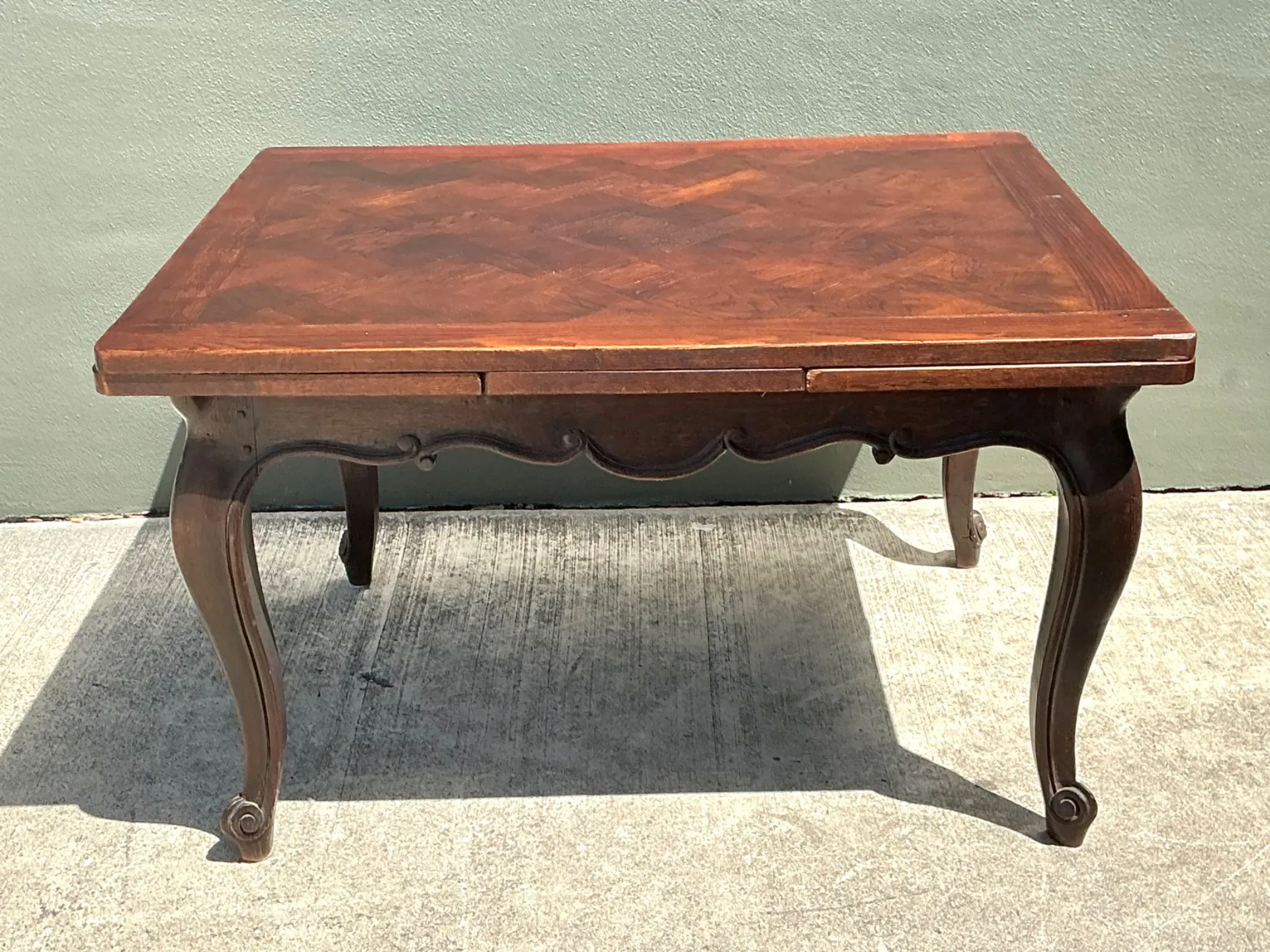 Vintage Herringbone Extendable Dining Table — additional photo 6