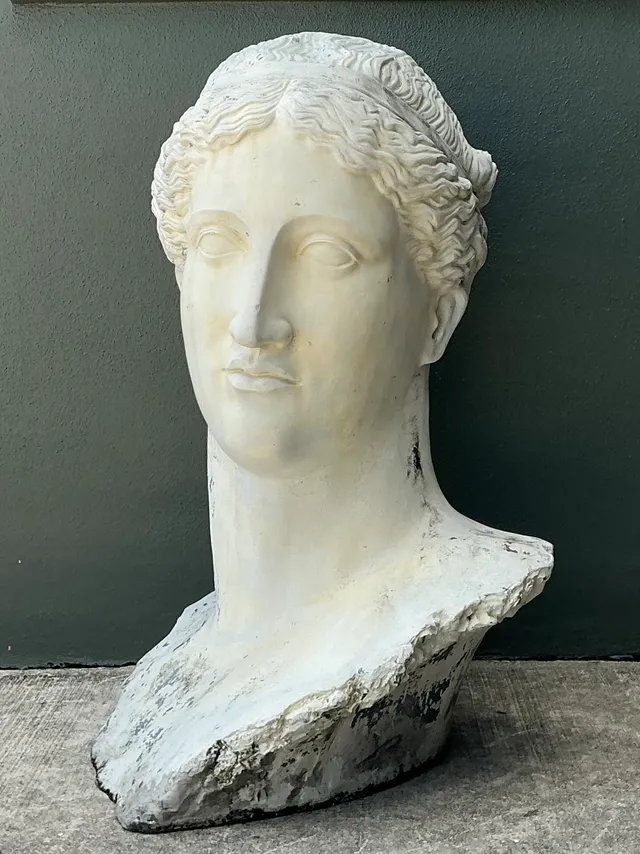 Vintage Monumental Fiberglass Roman Goddess Head Sculpture — additional photo 6