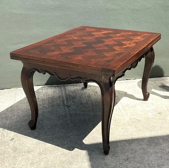 Vintage Herringbone Extendable Dining Table — additional photo 2