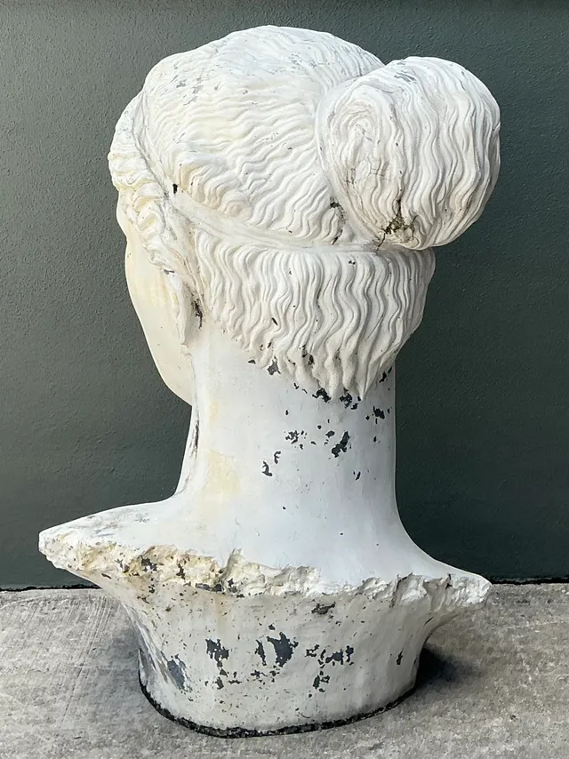 Vintage Monumental Fiberglass Roman Goddess Head Sculpture — additional photo 4