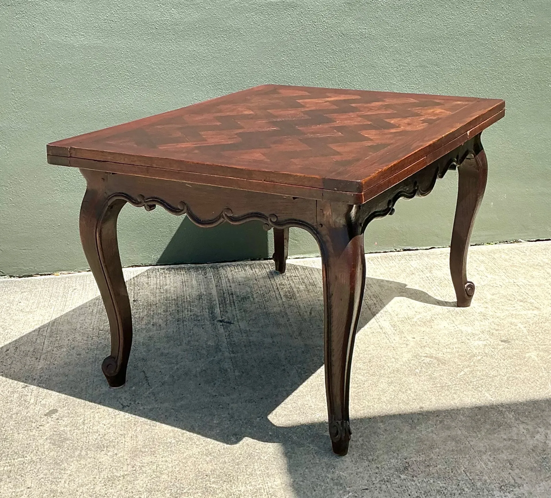 Vintage Herringbone Extendable Dining Table — additional photo 3