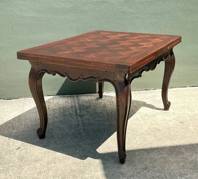 Vintage Herringbone Extendable Dining Table — additional photo 3