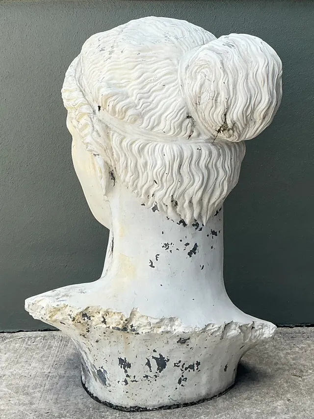 Vintage Monumental Fiberglass Roman Goddess Head Sculpture — additional photo 3