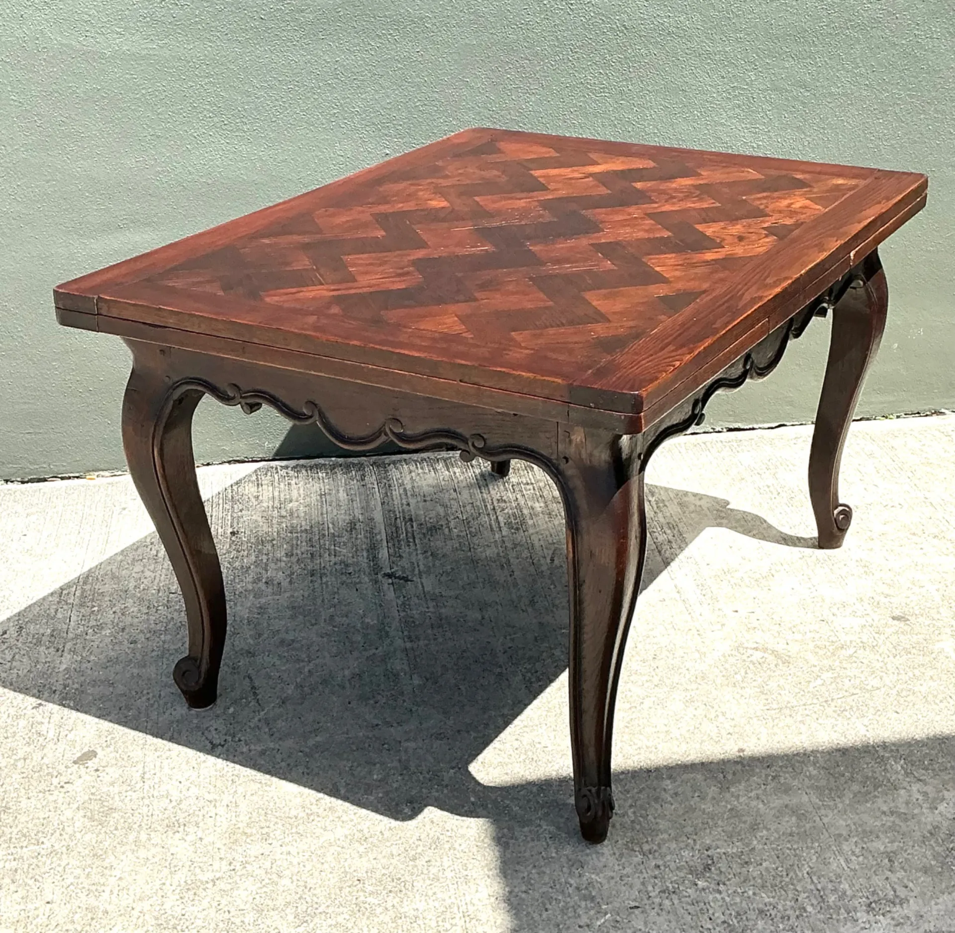 Vintage Herringbone Extendable Dining Table — additional photo 8