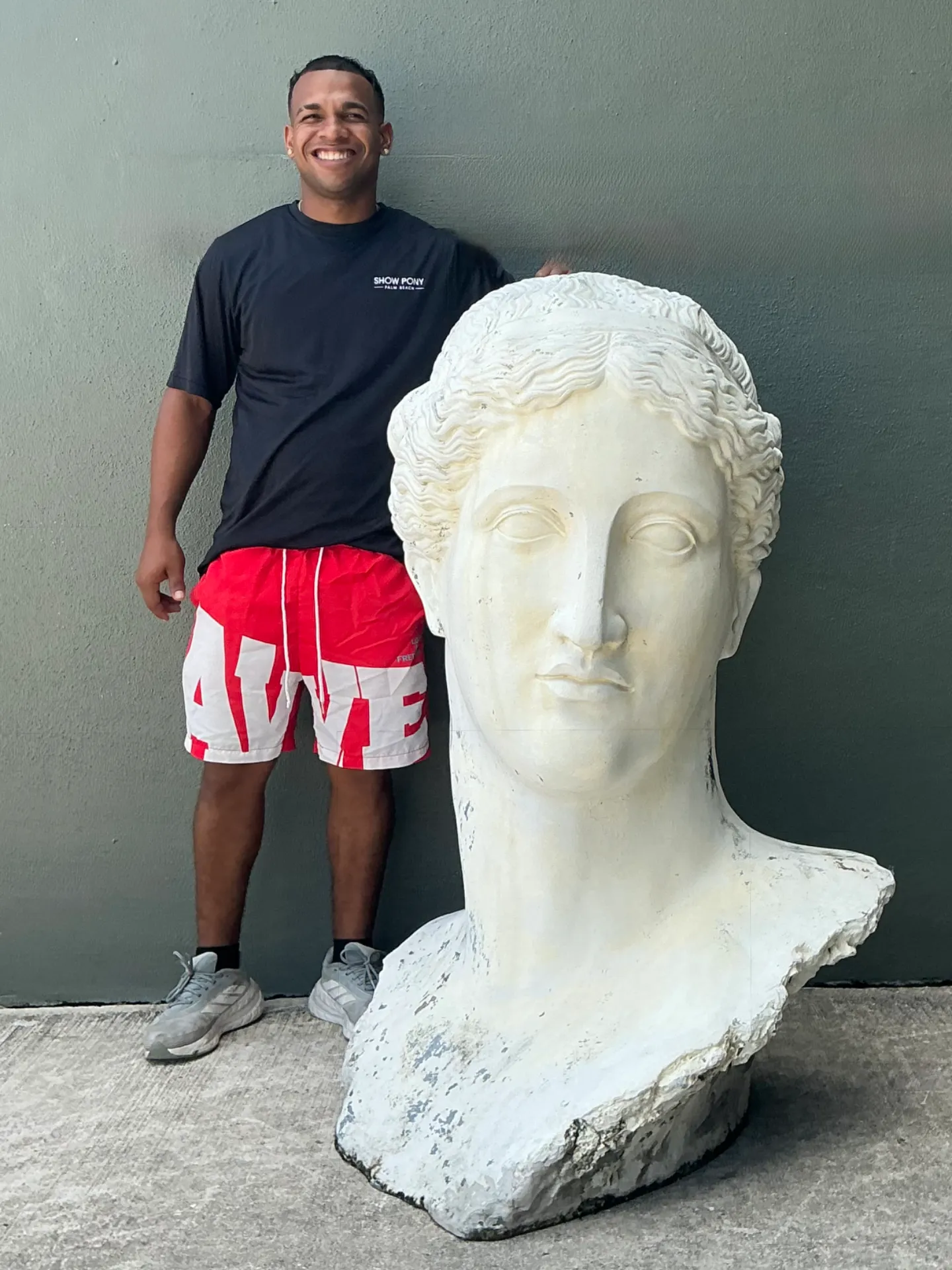 Vintage Monumental Fiberglass Roman Goddess Head Sculpture — additional photo 1