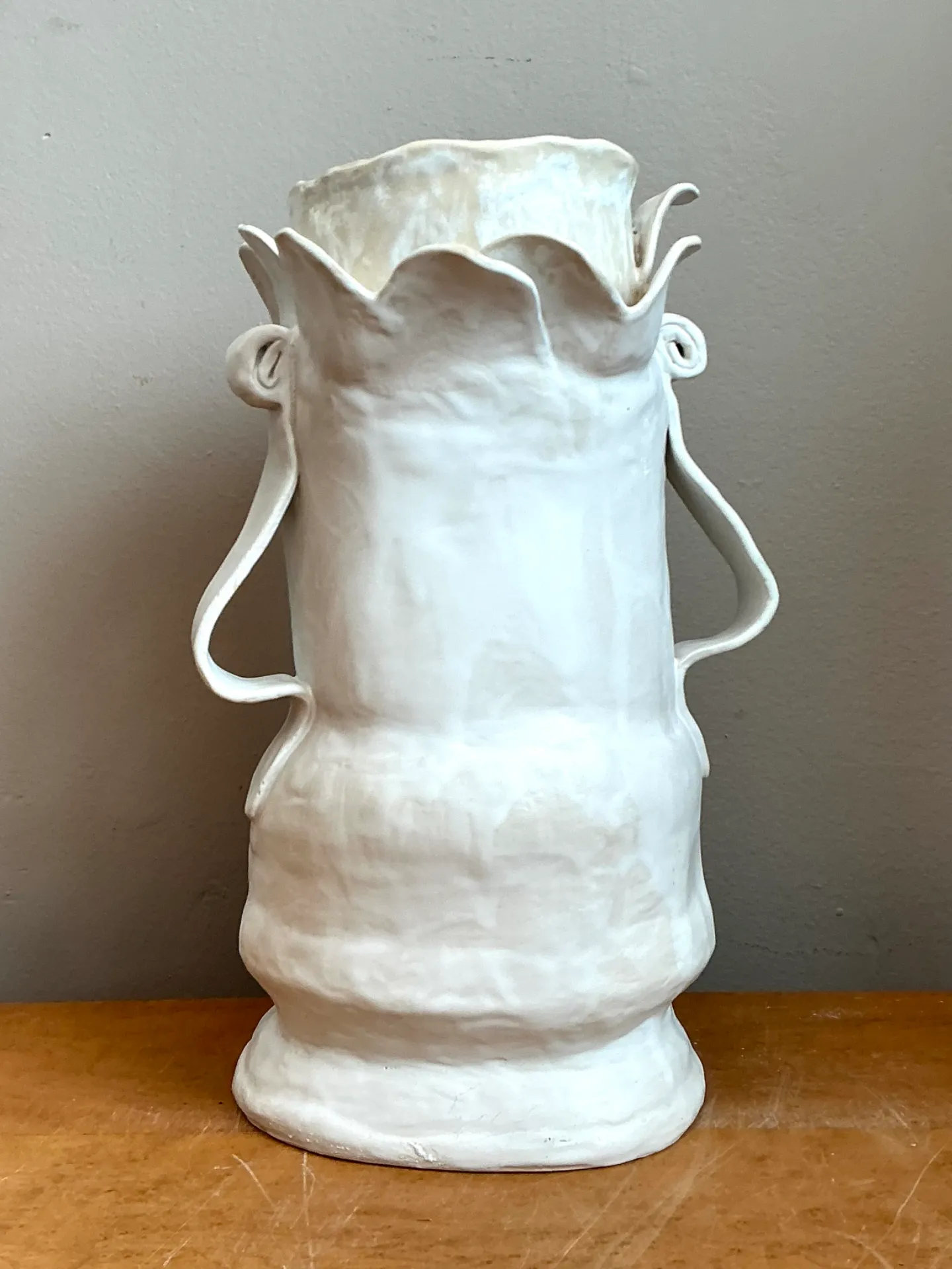 Vintage Biomorphic Sculptural Ceramic Vase With Handles — additional photo 2