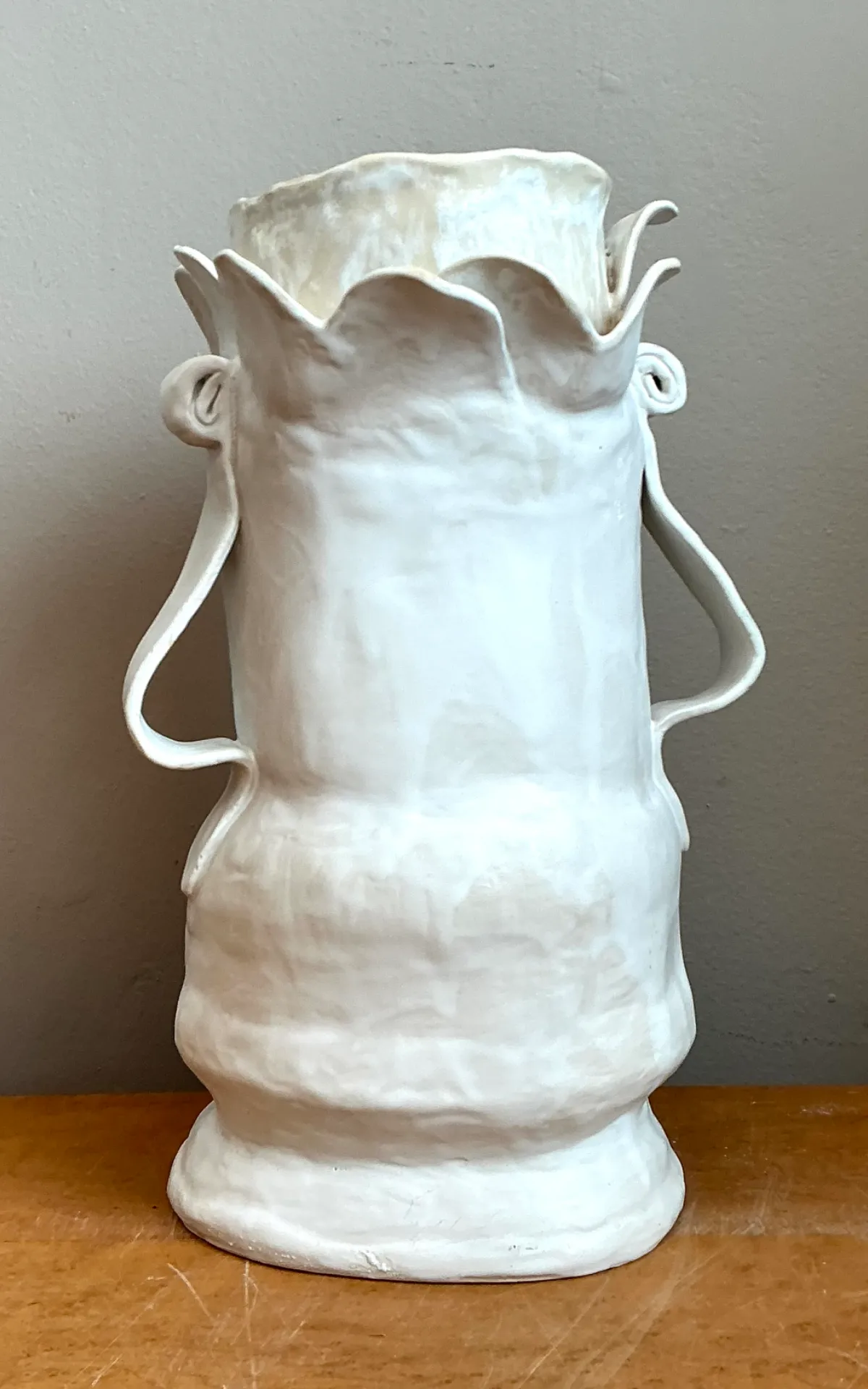 Vintage Biomorphic Sculptural Ceramic Vase With Handles — additional photo 2