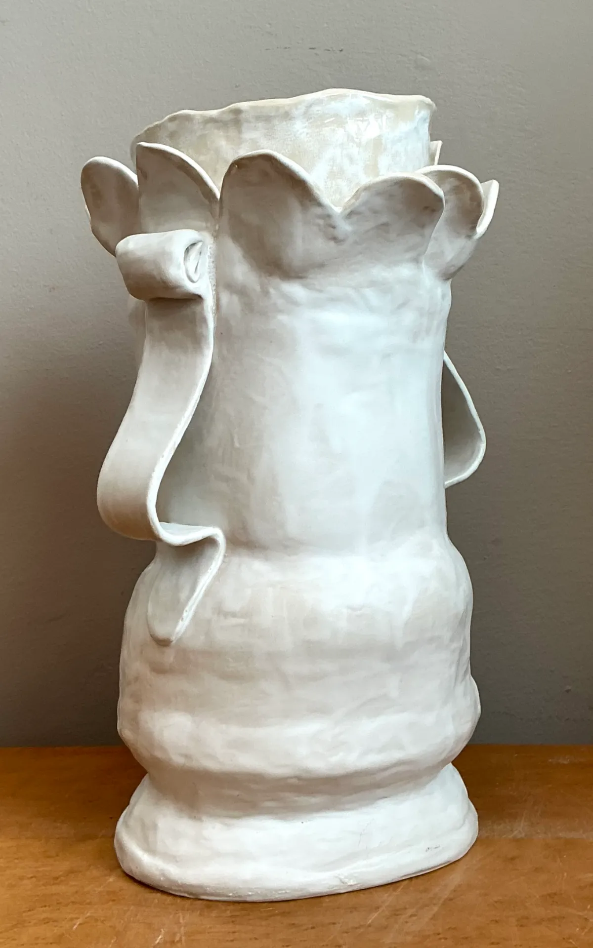 Vintage Biomorphic Sculptural Ceramic Vase With Handles — additional photo 4