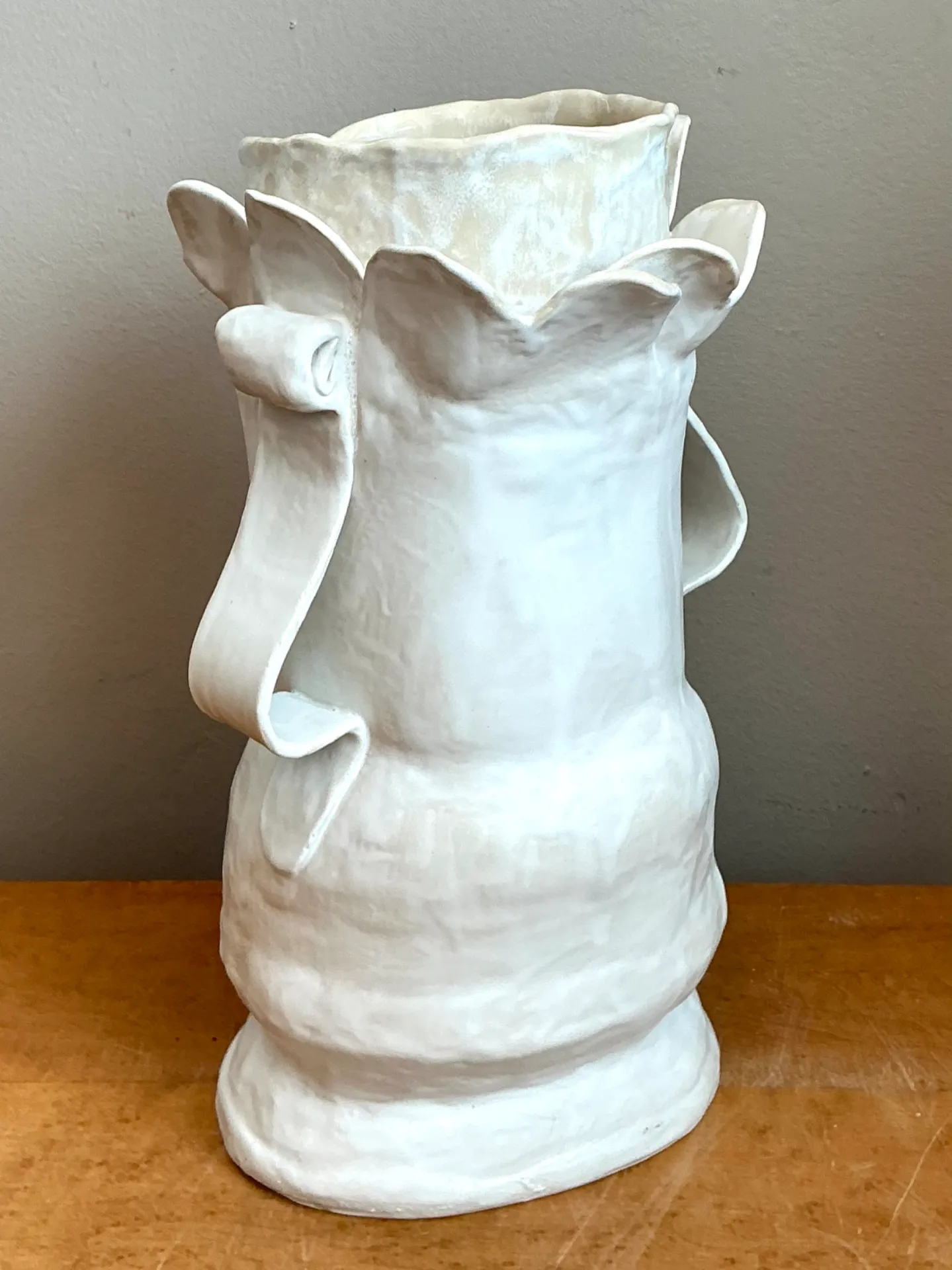 Vintage Biomorphic Sculptural Ceramic Vase With Handles — additional photo 8