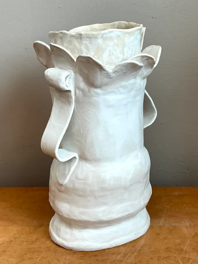 Vintage Biomorphic Sculptural Ceramic Vase With Handles — additional photo 1