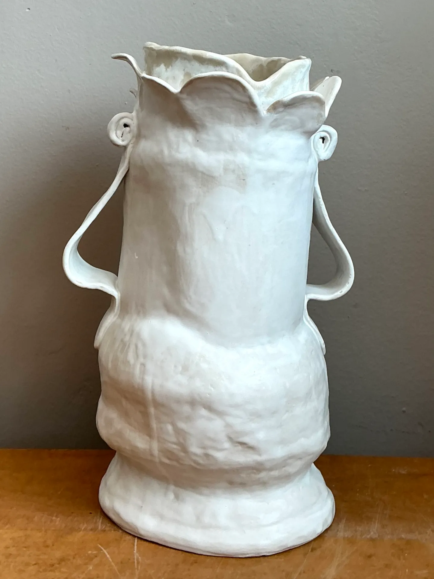 Vintage Biomorphic Sculptural Ceramic Vase With Handles — additional photo 3